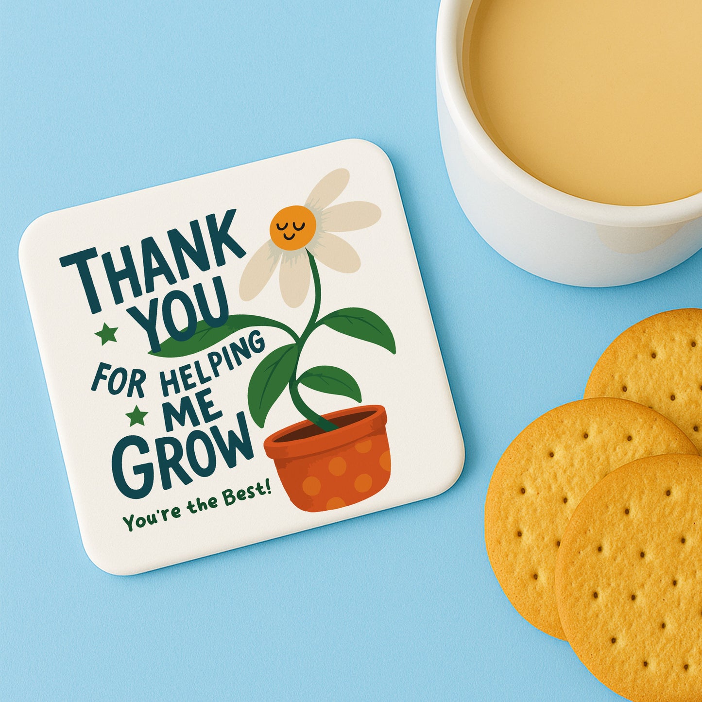 Thank You Gift For Teacher Thank You For Helping Me Grow Coaster