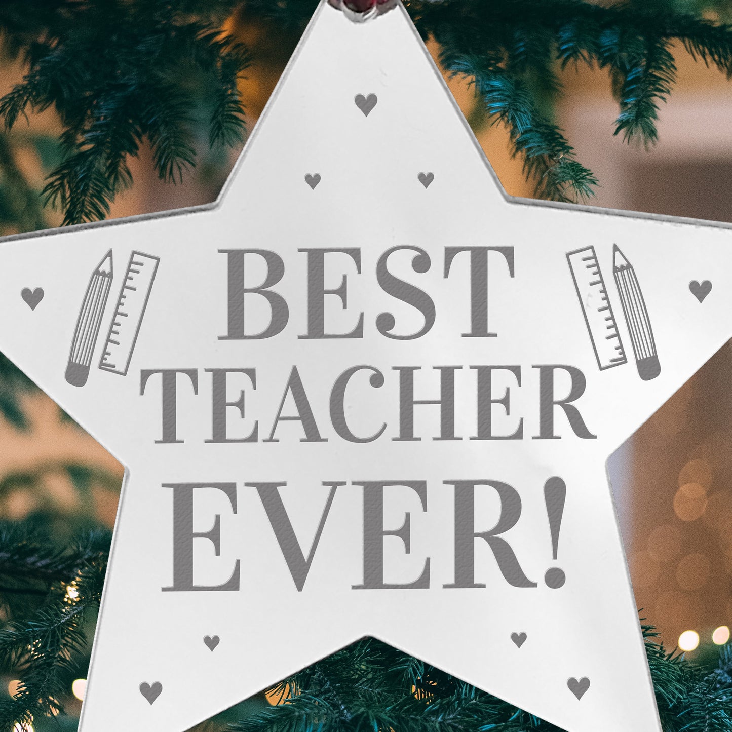 BEST TEACHER EVER Gift Acrylic Hanging Star Teacher Gifts