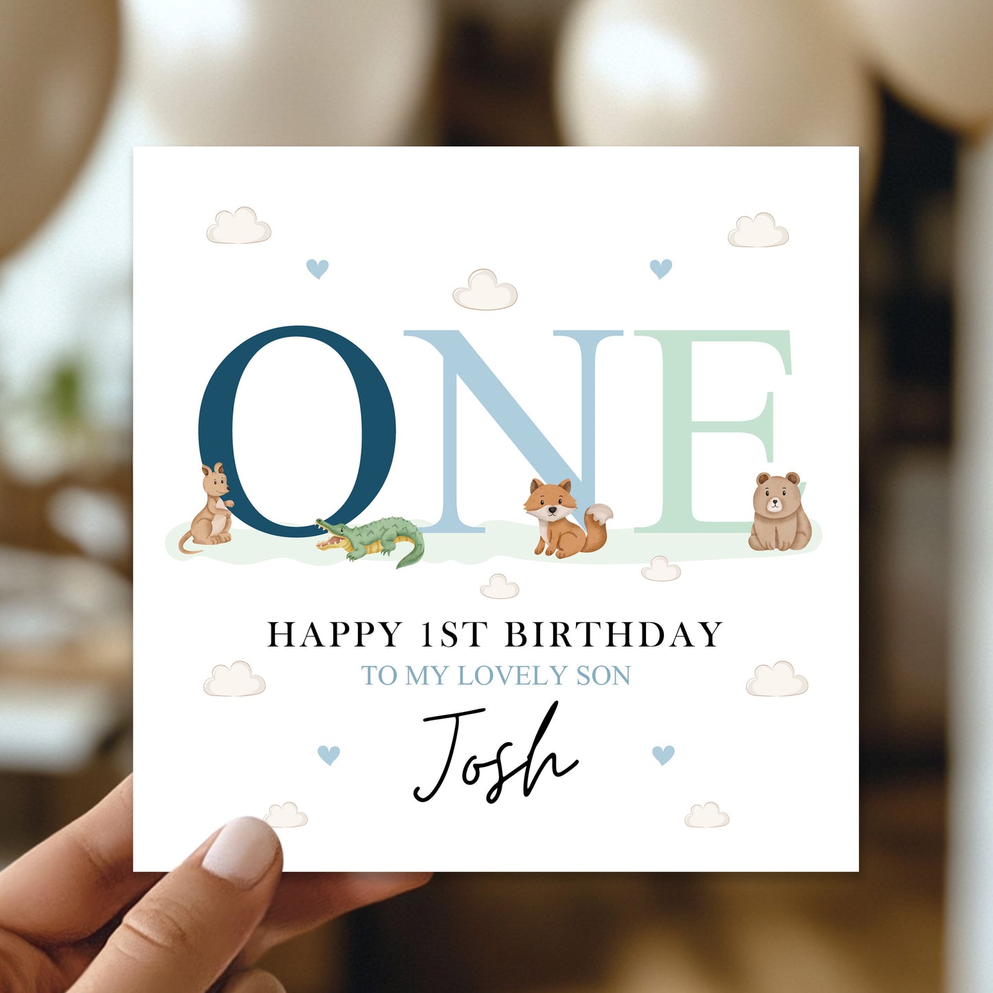 Personalised 1st First Birthday Card For My Lovely Son Grandson