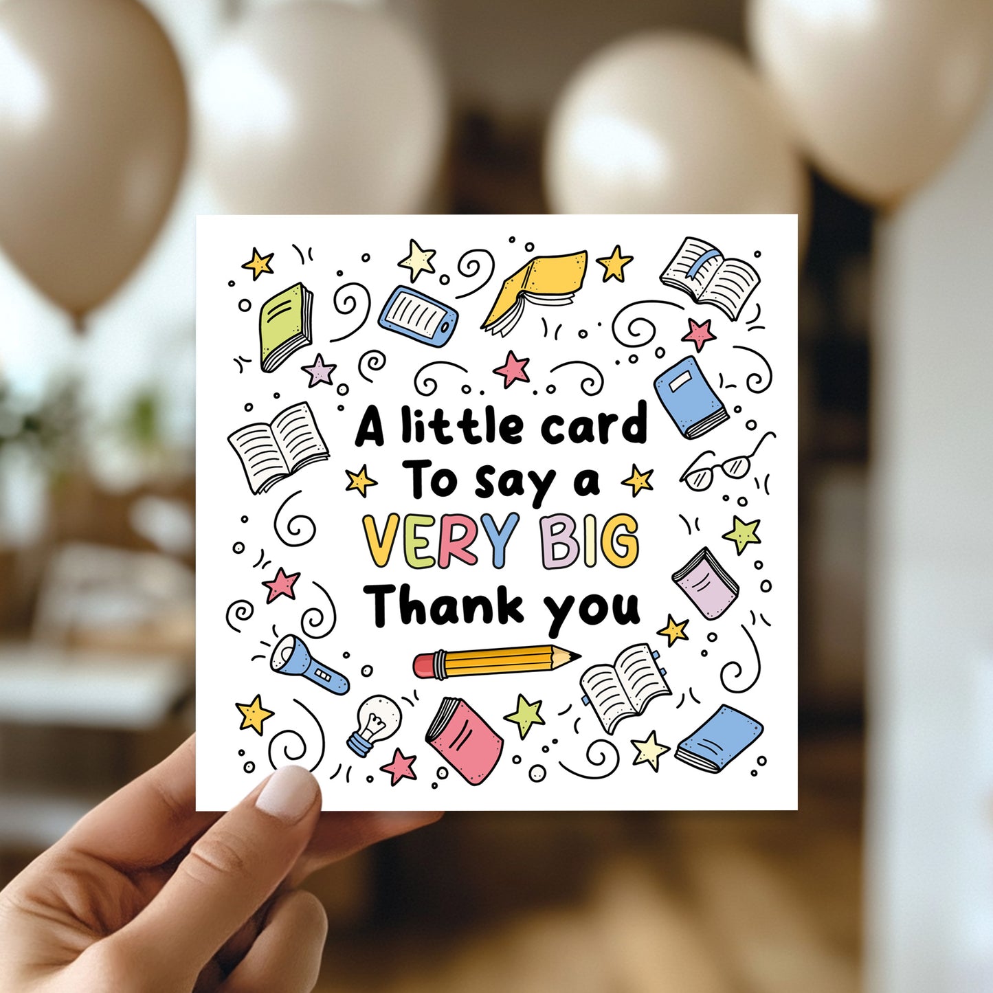 Thank You Card For Teacher, Card For Him Her Appreciation Card