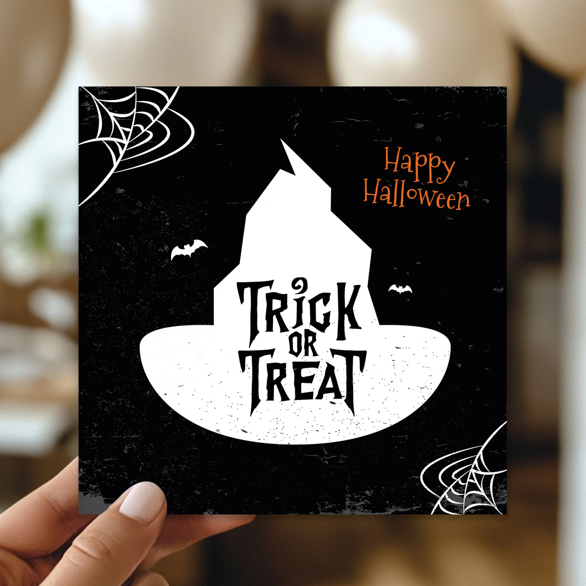 Trick Or Treat Greetings Card With Kraft Envelope Halloween Card