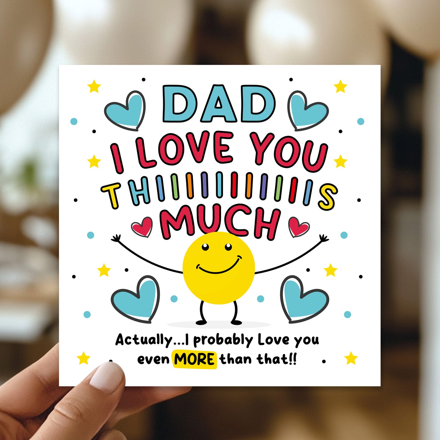 Card For Best Dad I Love You This Much Dad Birthday Card