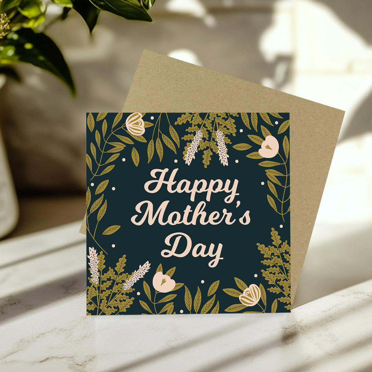Happy Mothers Day Card and Wooden Heart For Mum Mothers Day Card