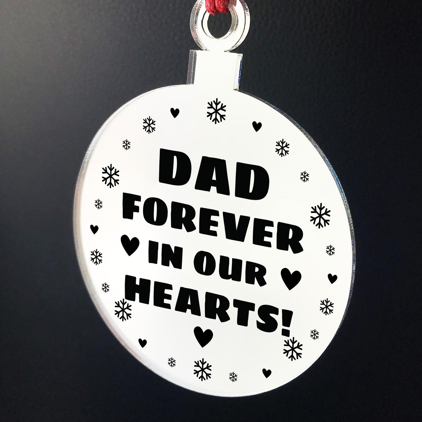 Dad Memorial Hanging Engraved Plaque Bauble Gift Graveside Decor
