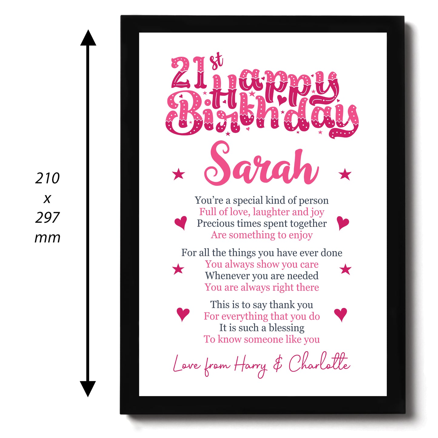 PERSONALISED 21st Birthday Gifts For Her Gift For Daughter