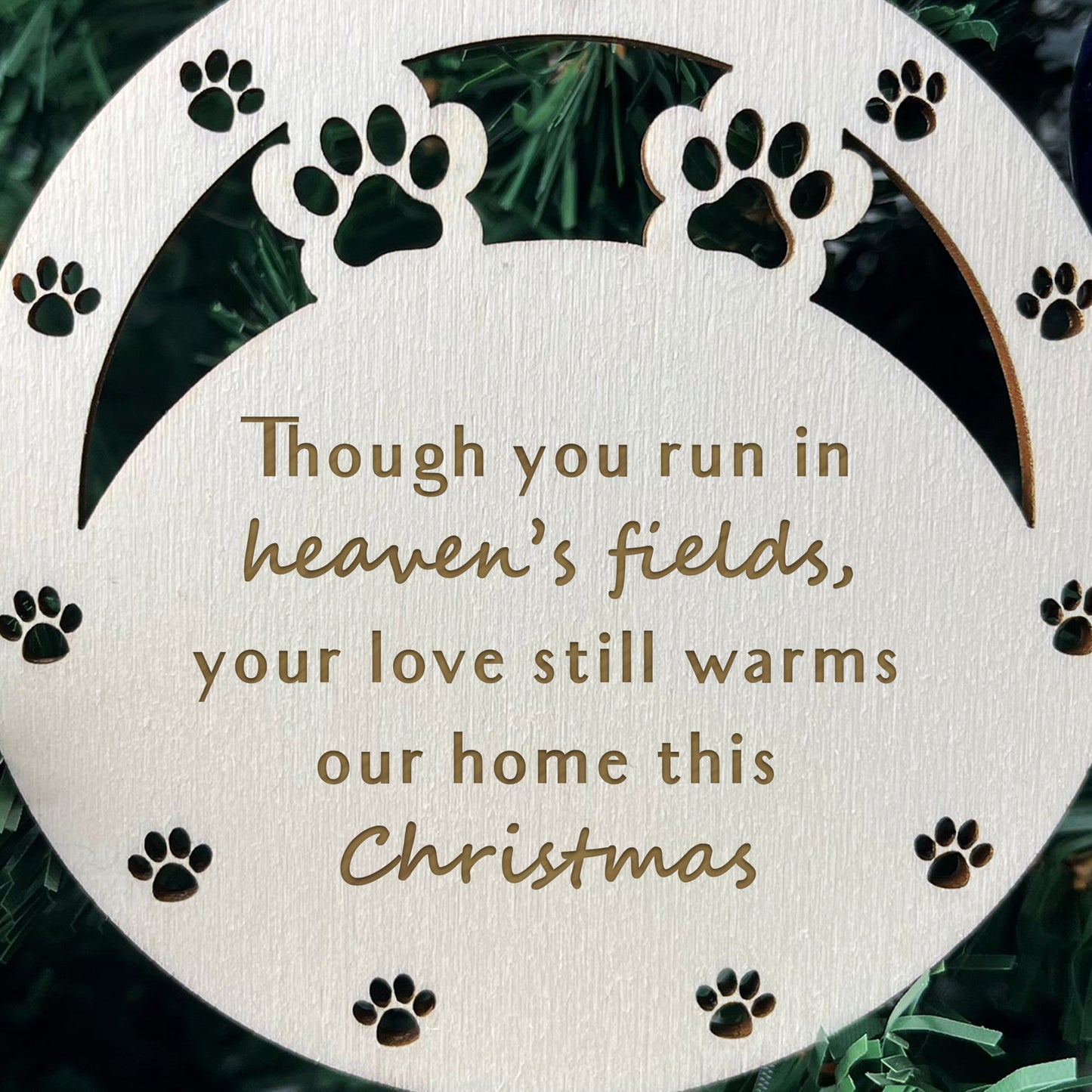 Memorial Christmas Bauble For Pet Dog Engraved Memorial Decor