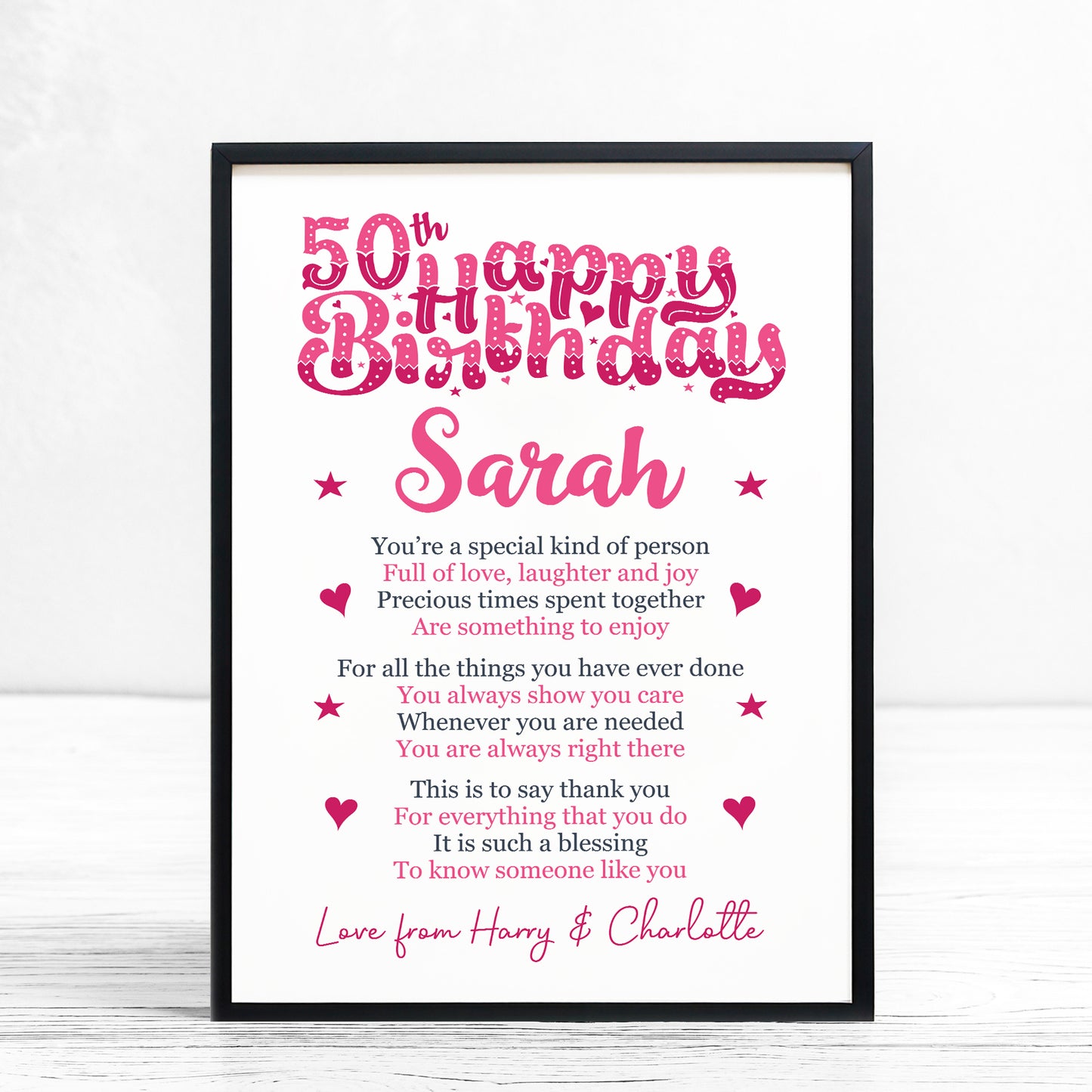 PERSONALISED 50th Birthday Gifts For Her Gift For Daughter