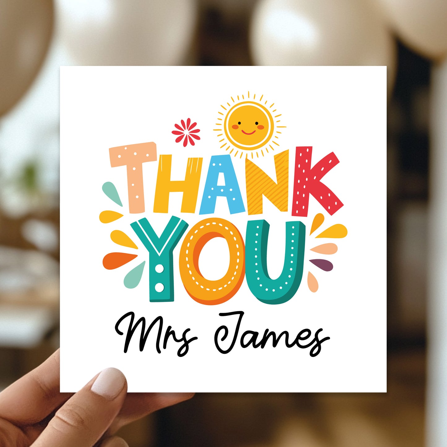 Personalised Thank You Card For Teachers Nursery School Teacher