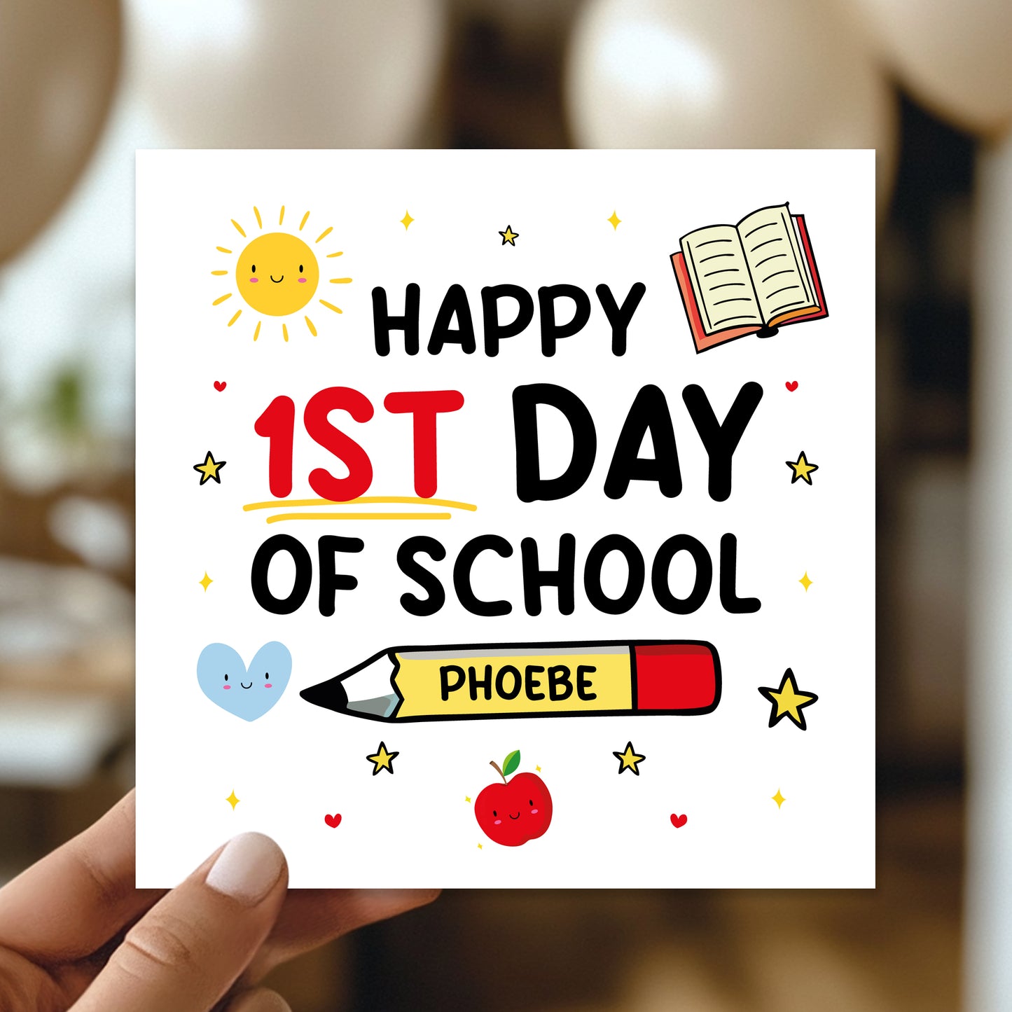 Happy 1st Day Of School Card For Son Daughter Peronalised Card