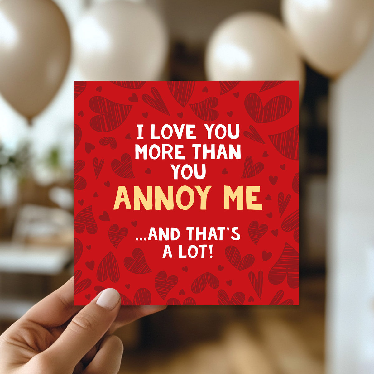 Valentines Card for Him Love You More Funny Anniversary Card
