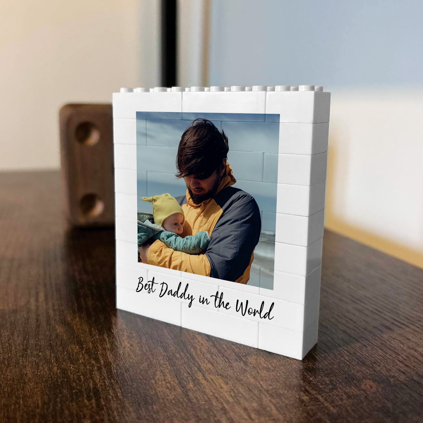 Personalised Best Daddy Brick Photo Block Gift for Daddy