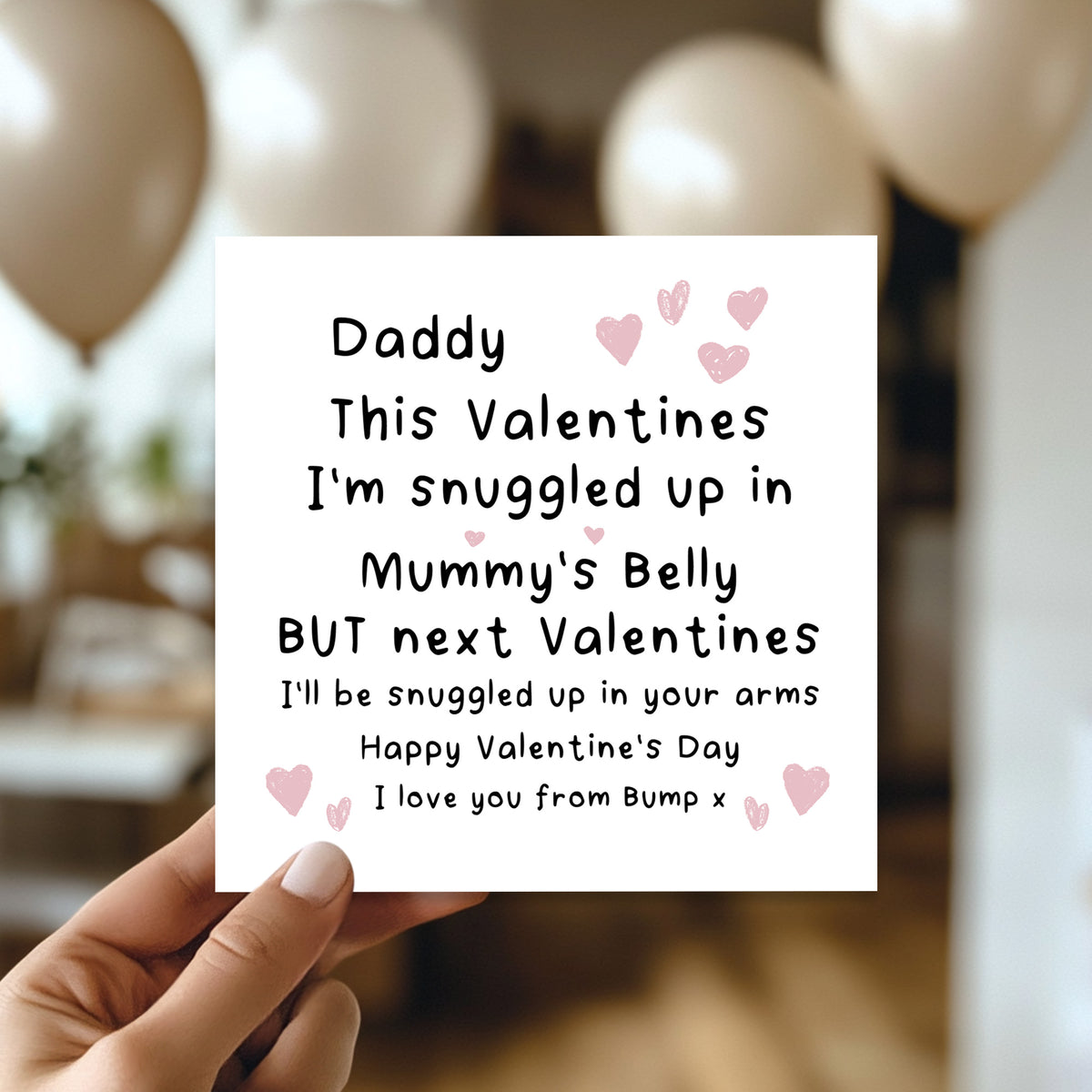 Valentines Card From Bump Daddy To Be Valentines Card