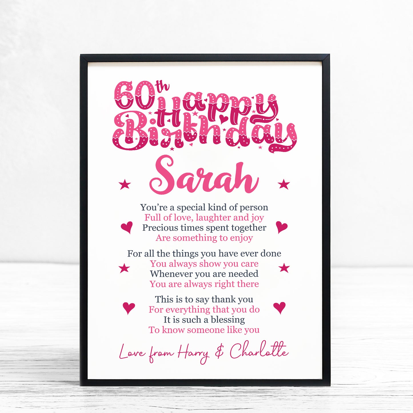 PERSONALISED 60th Birthday Gifts For Her Gift For Daughter