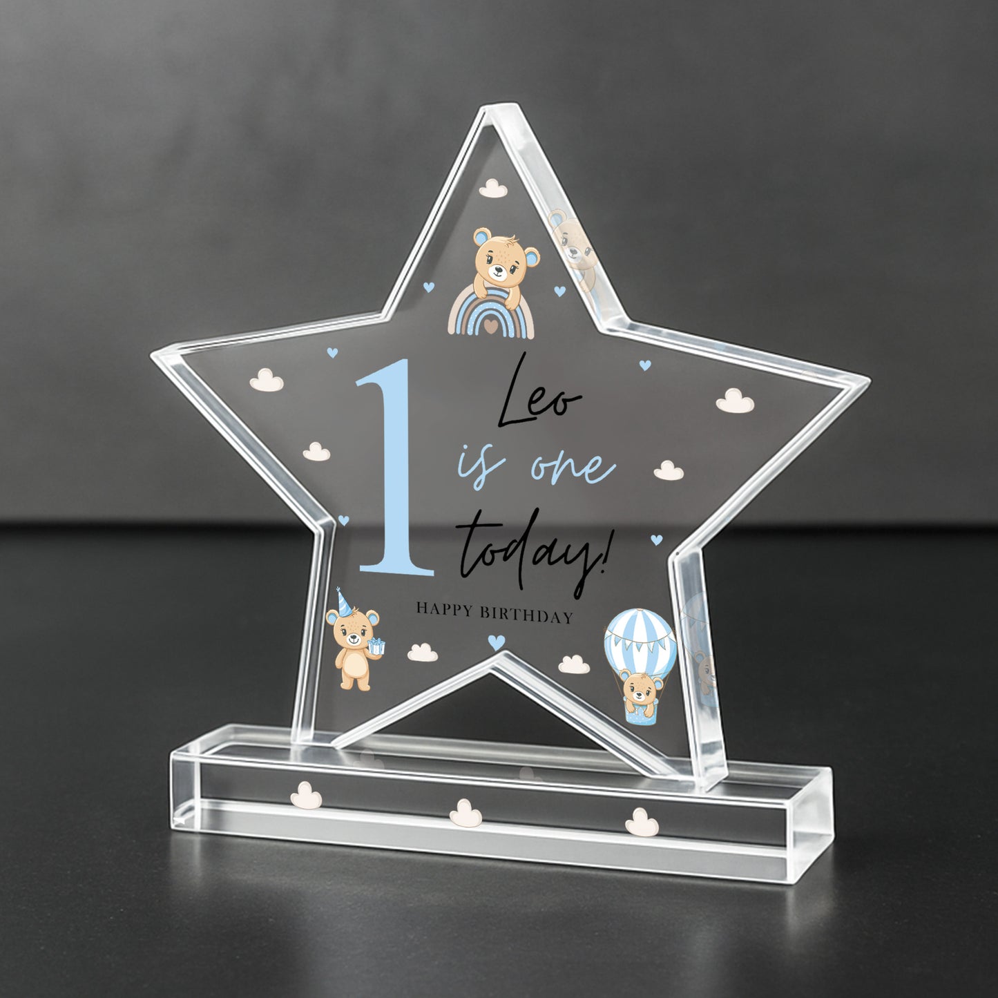 Personalised 1st Birthday Gift For Baby Boy ONE TODAY Star