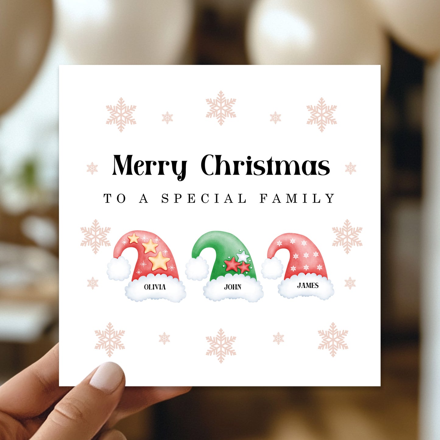 Personalised Family Christmas Card With Envelope Family Cards