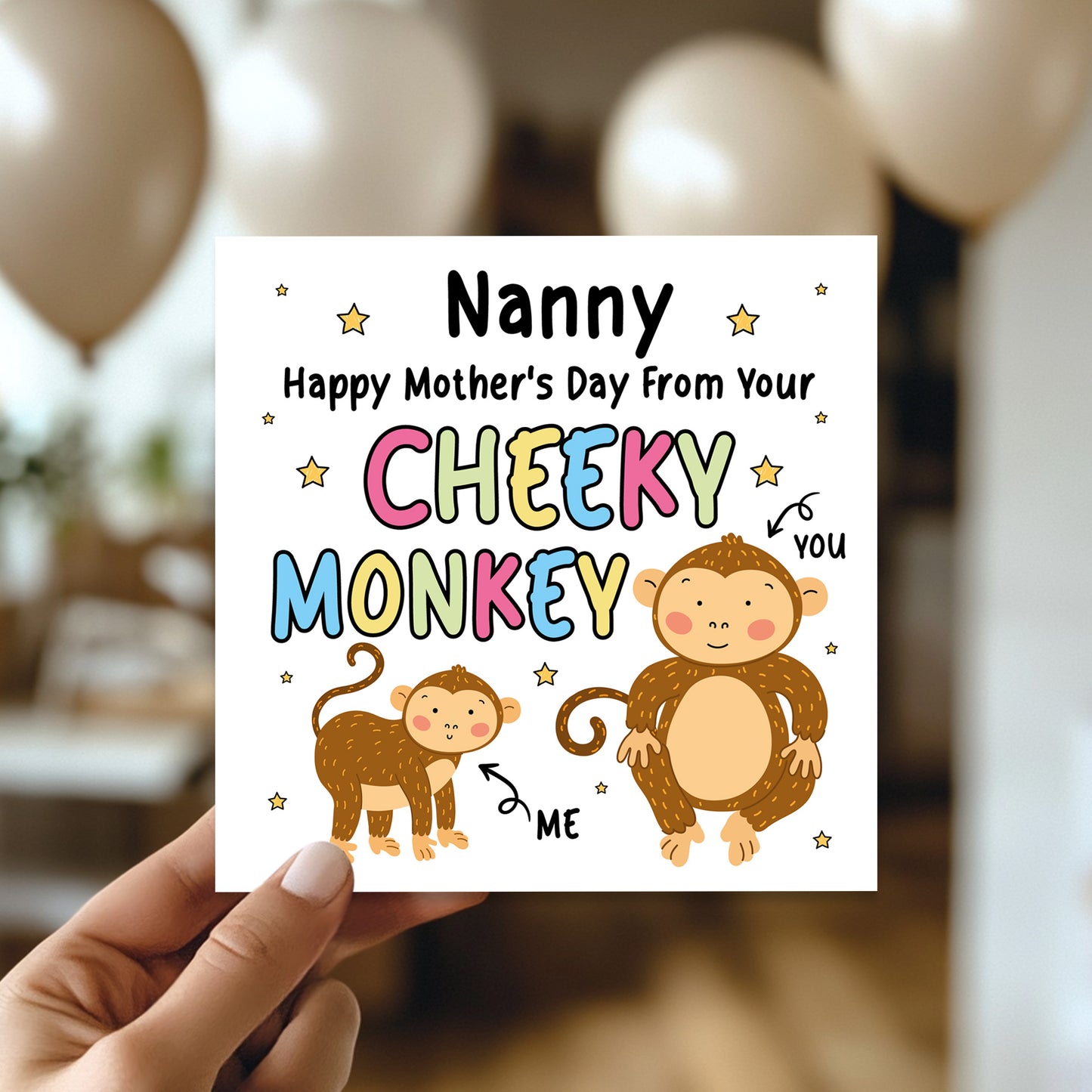 Mothers Day Card for Nanny From Your Cheeky Monkey Funny