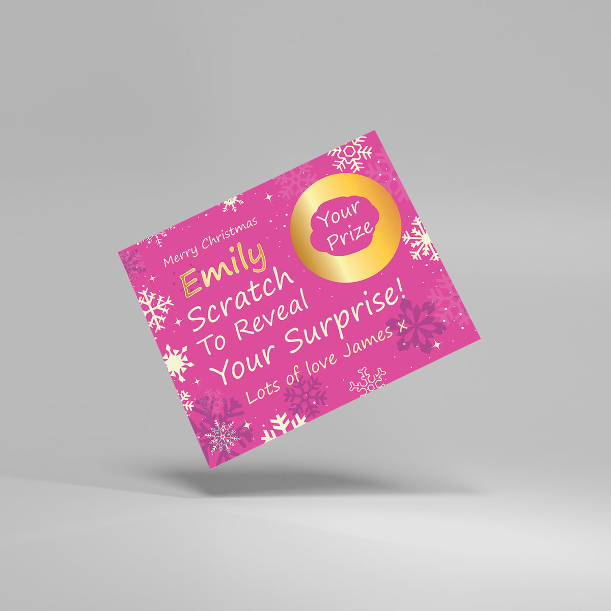 Personalised Christmas Scratch Reveal Card For Her Surprise