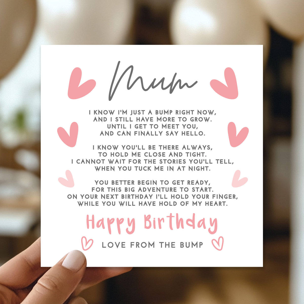 Happy Birthday Card For Mum From Bump Mummy To Be Card