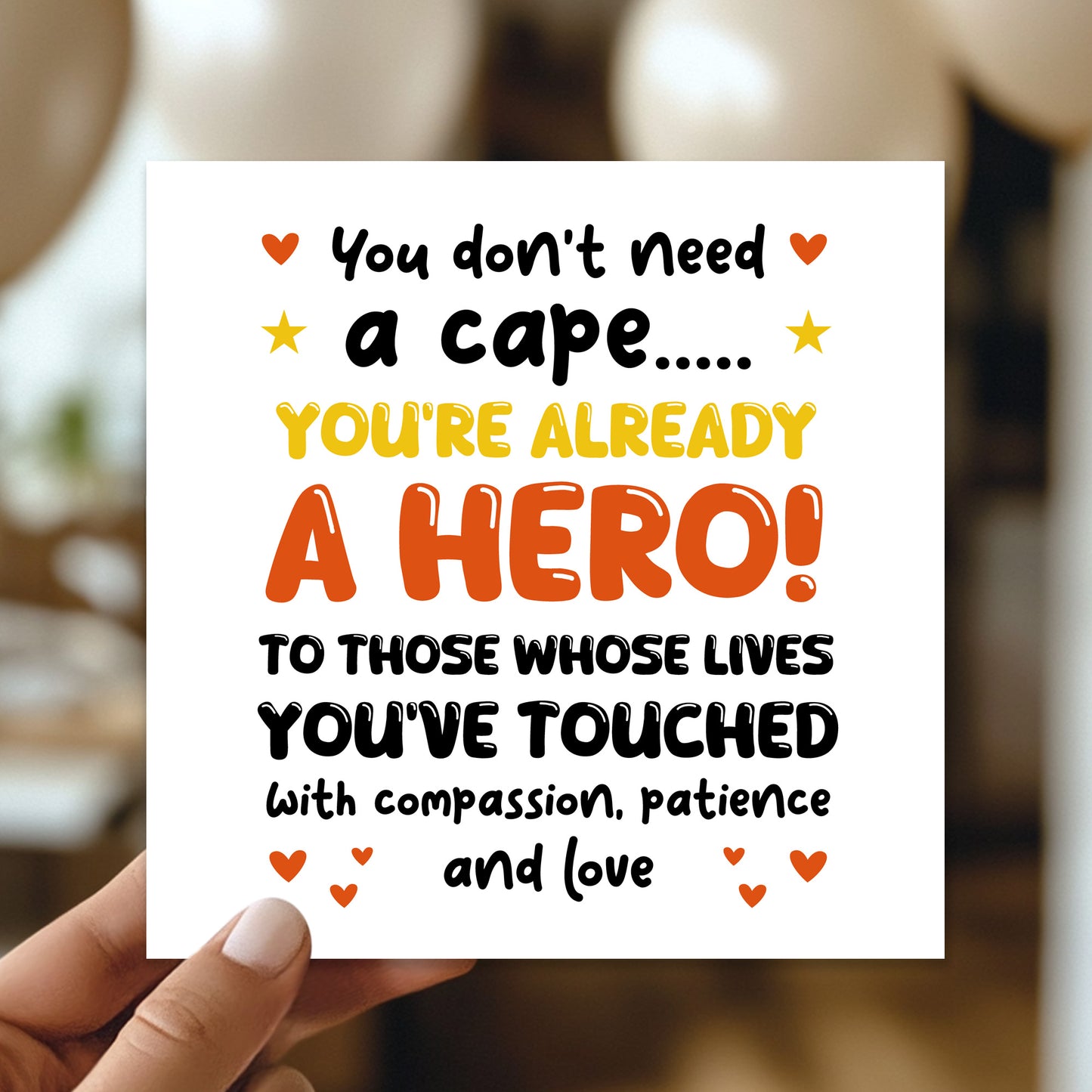 Thank You Card For HERO Thank You Card For Teacher Volunteer