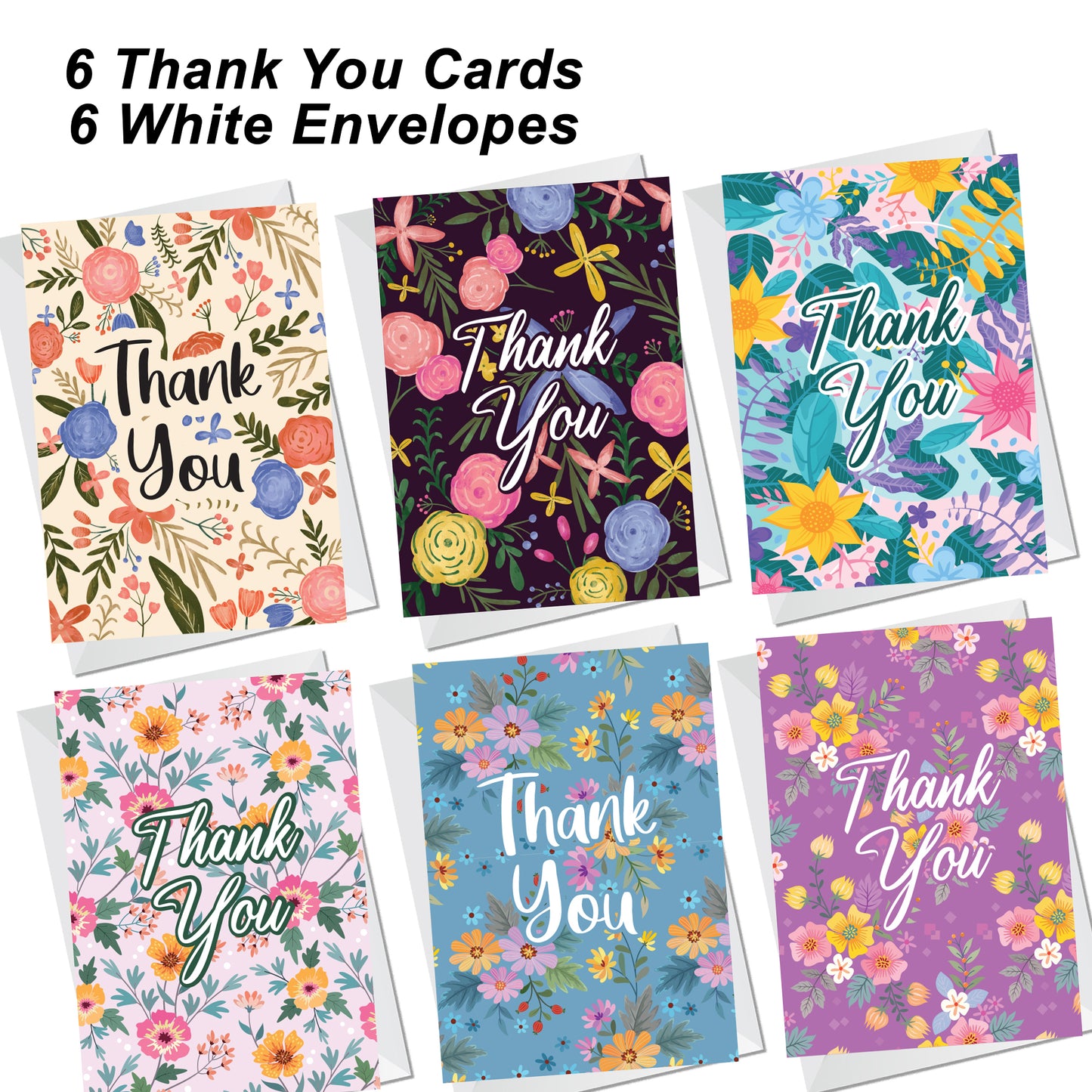 Thank You Cards Multipack 6 Unqiue Cards For Teachers Volunteers