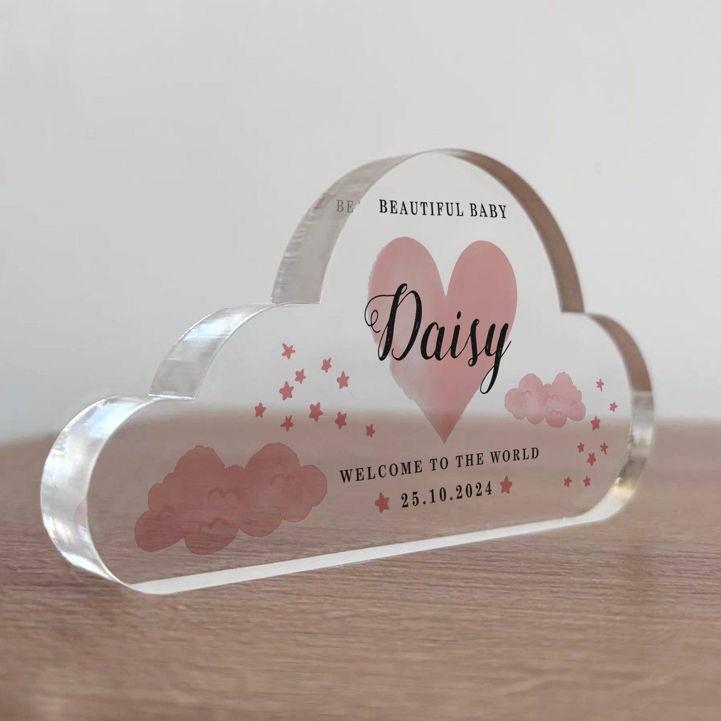 Welcome To The World Gift For Baby Girl Personalised Nursery