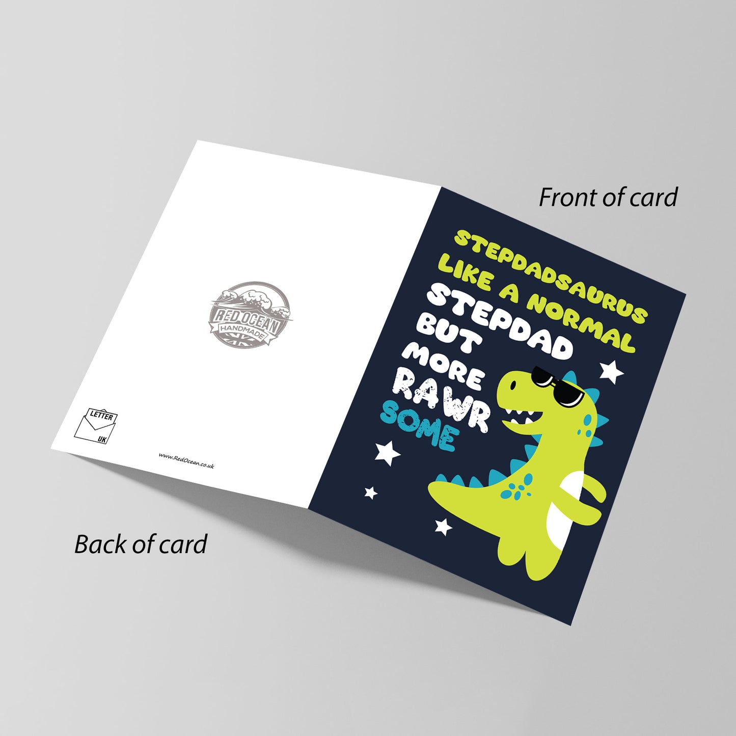 Fathers Day Cards for Stepdad Stepdadsaurus Stepdad Birthday