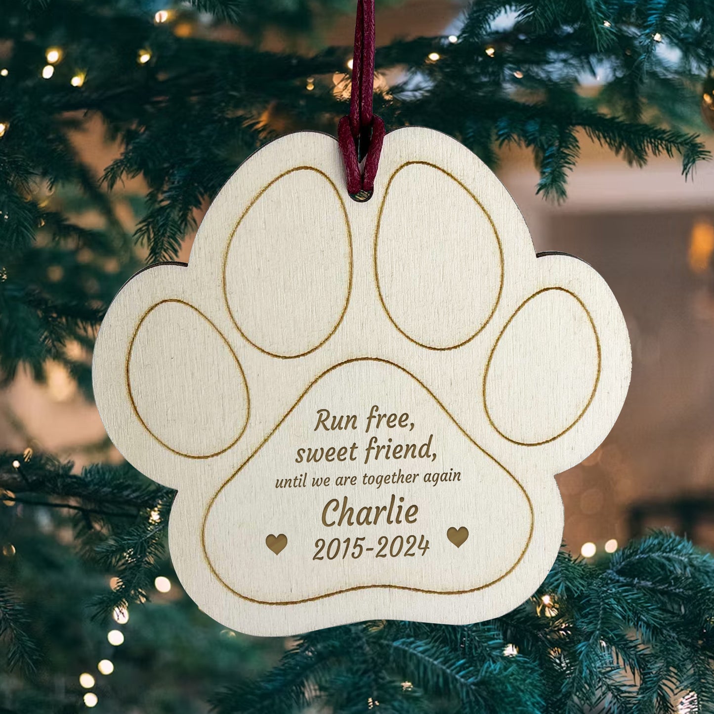 Dog Memorial Bauble Personalised Tree Decorations Engraved