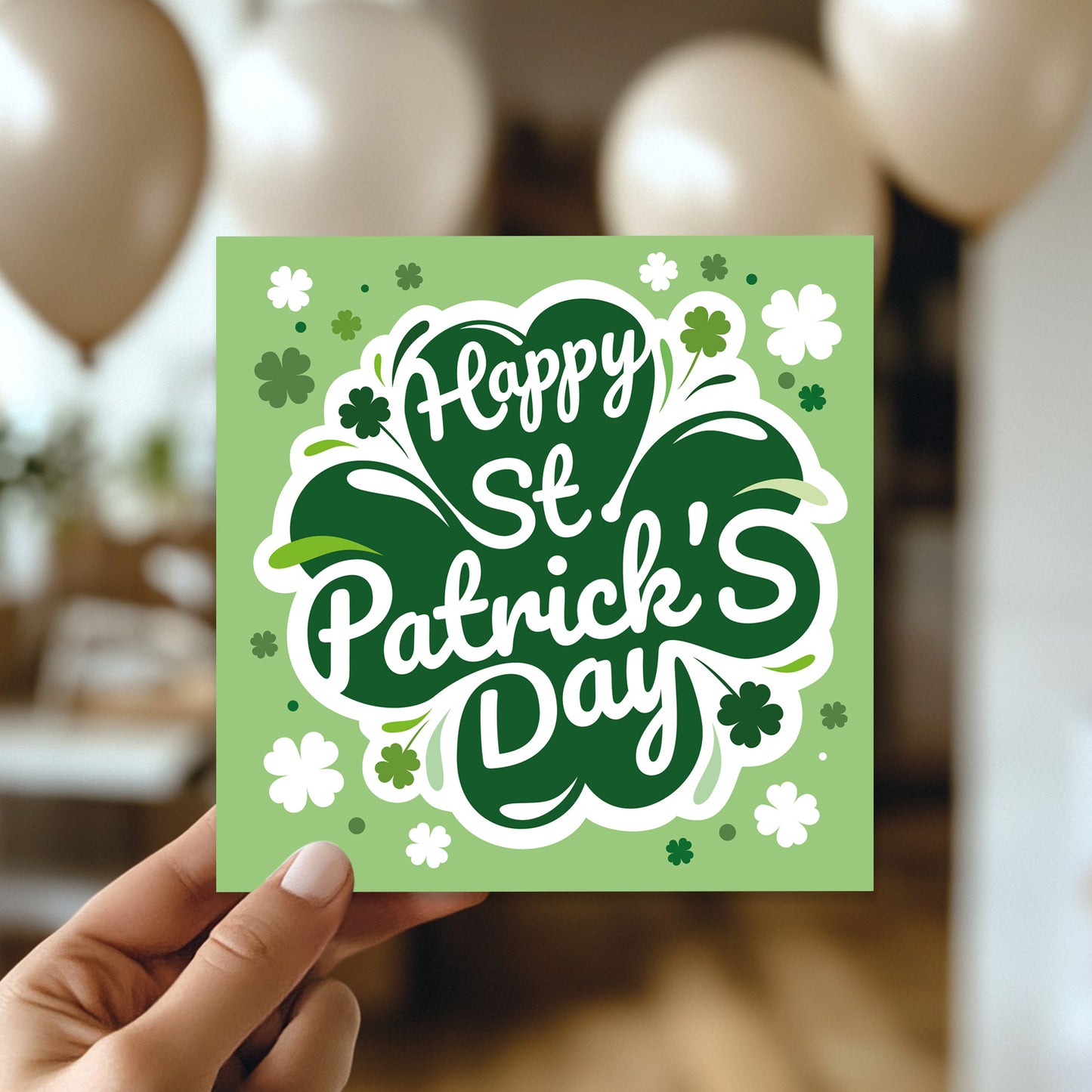 Happy St Patrick’s Day Card Irish Day Card With Shamrock