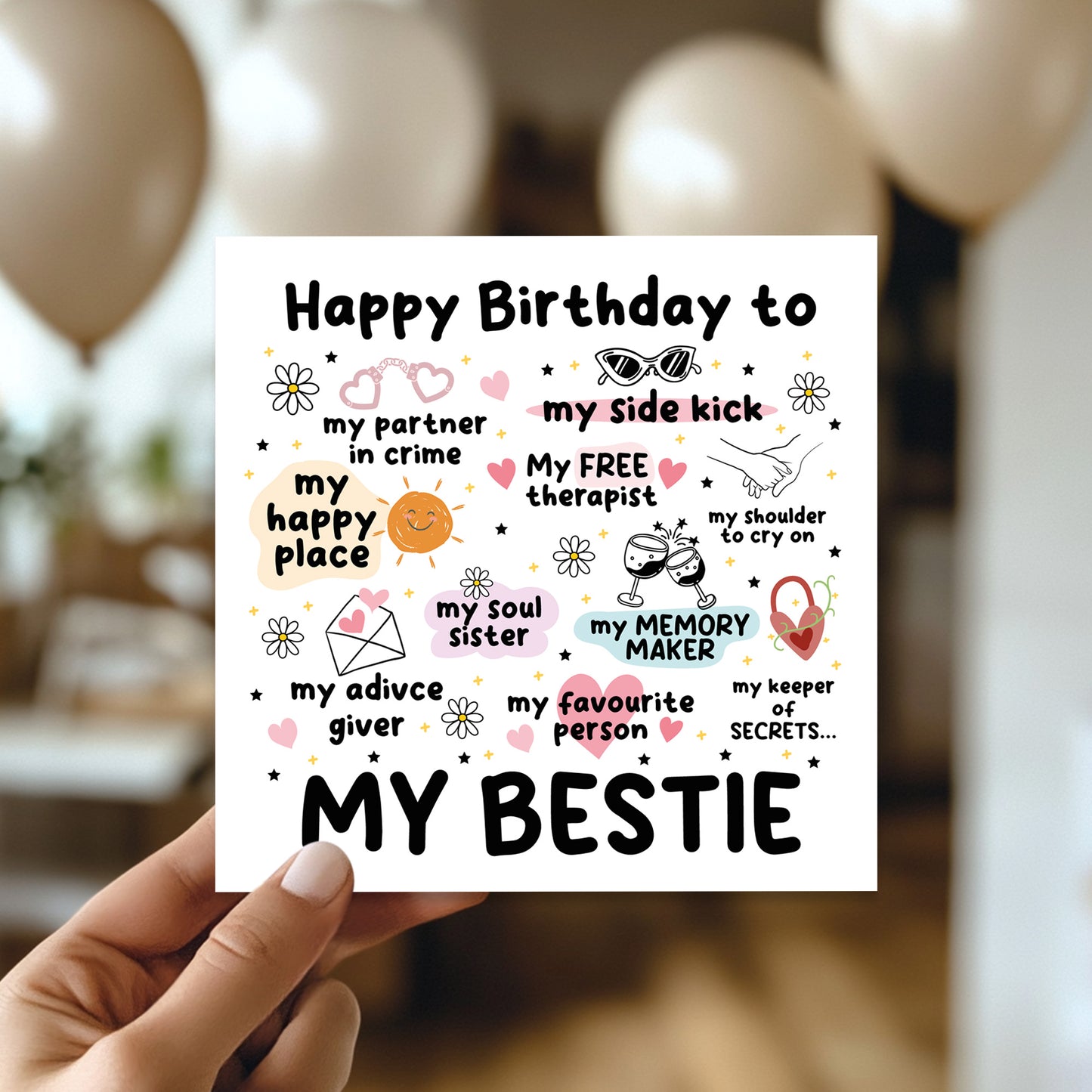 My Bestie Birthday Card Friendship Card For Friends Funny