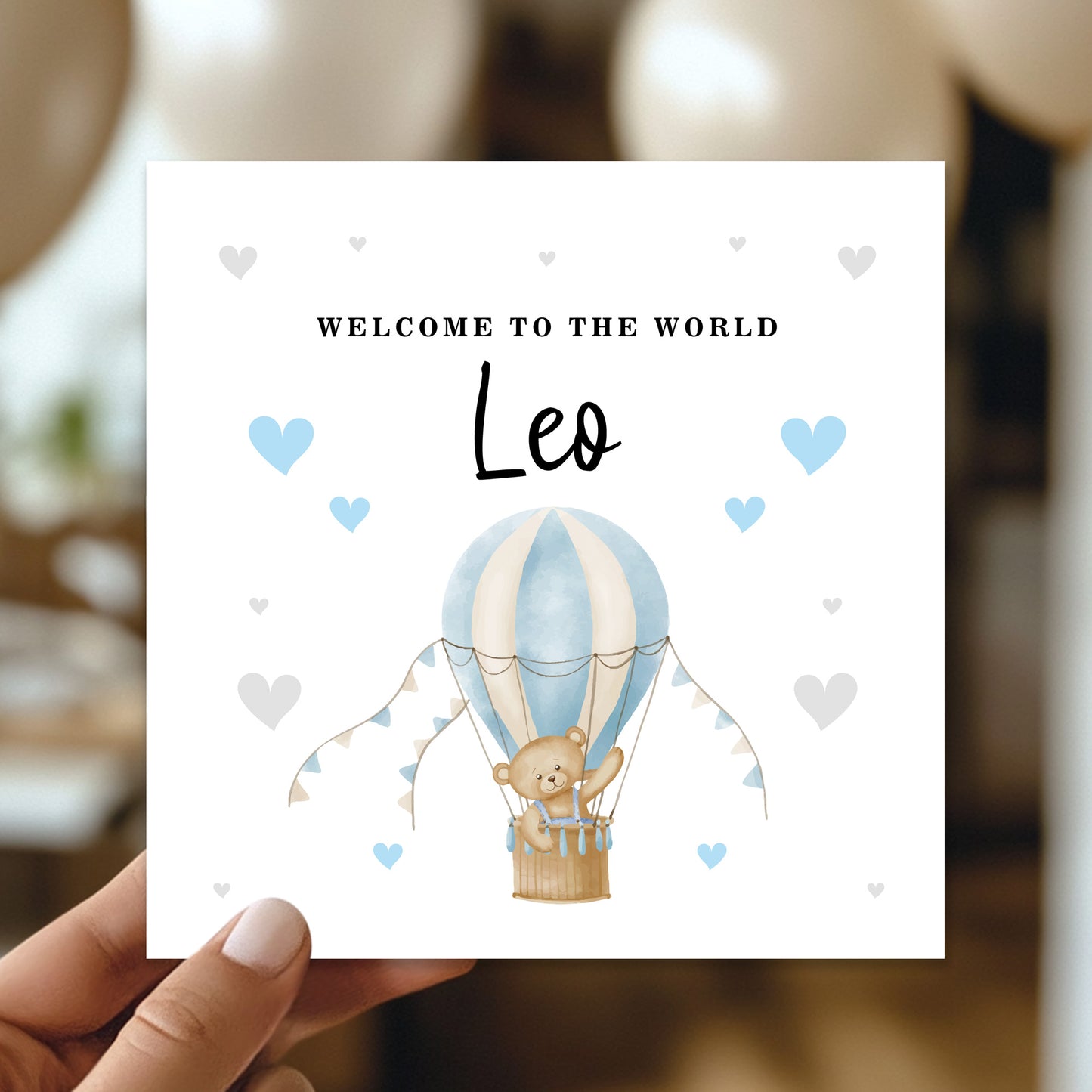 Personalised New Baby Card Welcome To The World Card