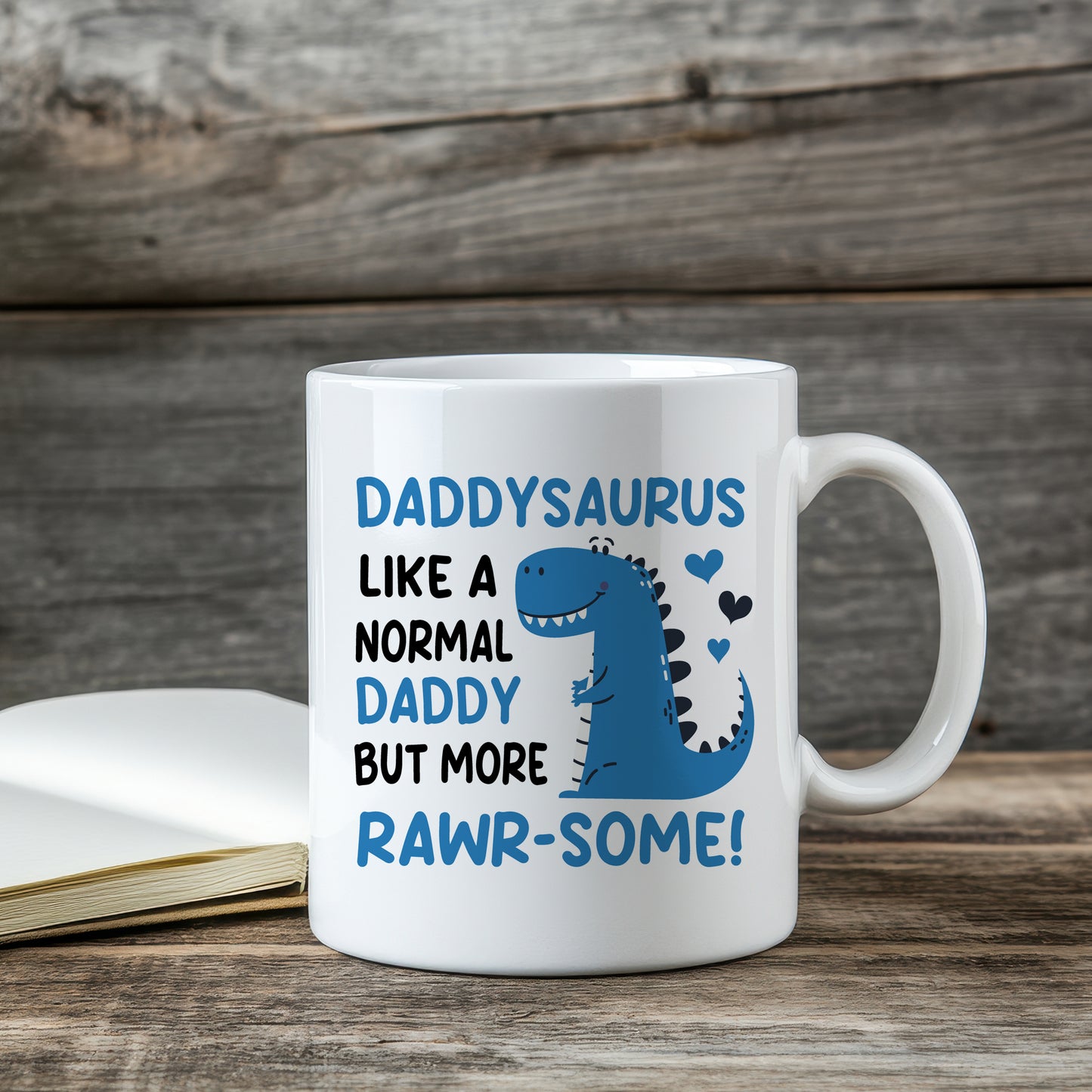 Daddy Ceramic Mug Novelty Daddysaurus Funny Gift For Birthday