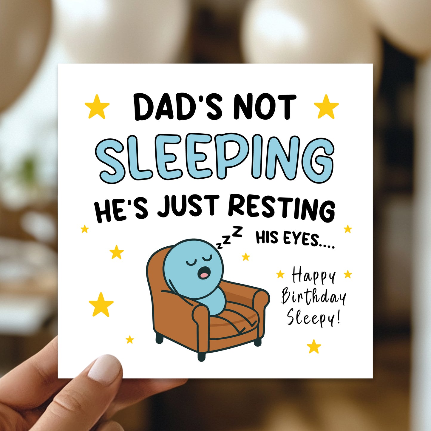 FUNNY Dad Card For Birthday Hes Just Resting His Eyes Humour