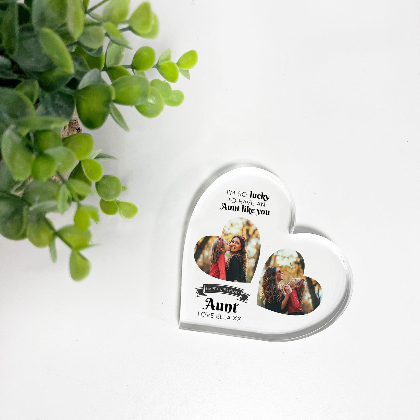 Gifts for AUNT AUNTIE Birthday Personalised Acrylic Heart
