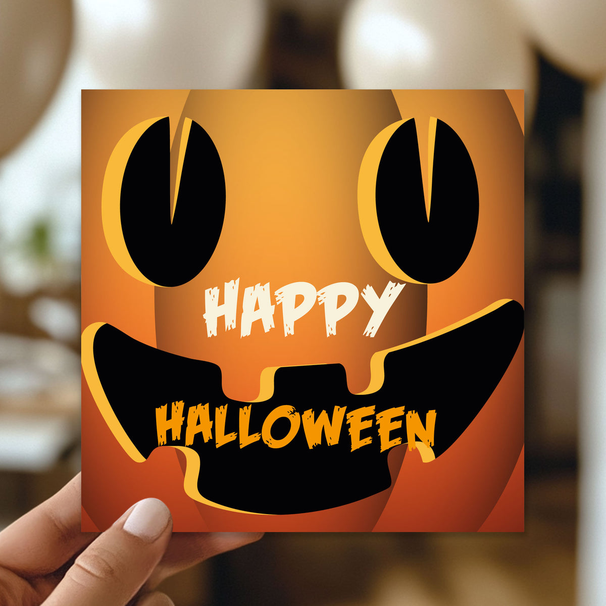 HAPPY HALLOWEEN Card With Pumpkin Halloween Card For Friend