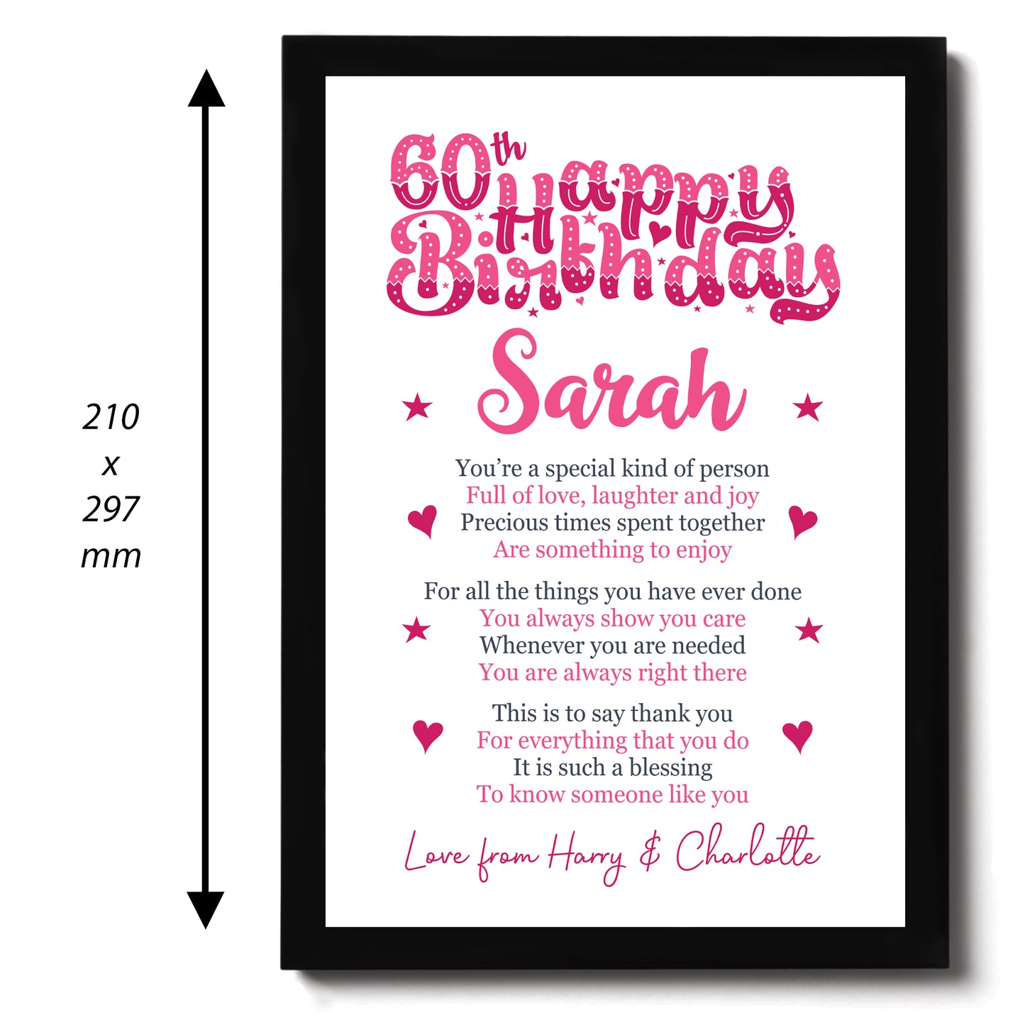 PERSONALISED 60th Birthday Gifts For Her Gift For Daughter Mum