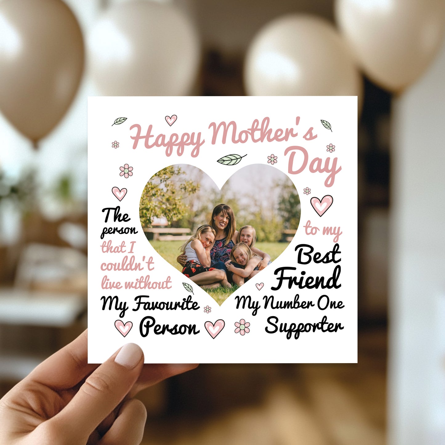 Personalised Mothers Day Card, Card With Photo, Best Friend Card