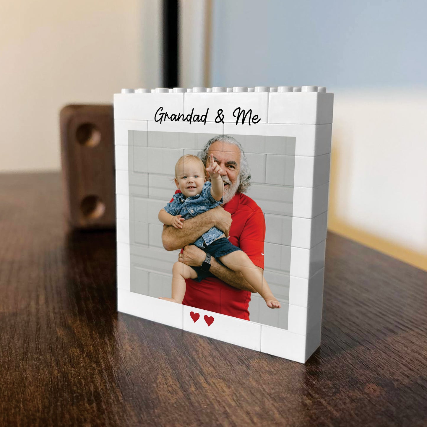 Happy Fathers Day Gift For Grandad Personalised Photo Block