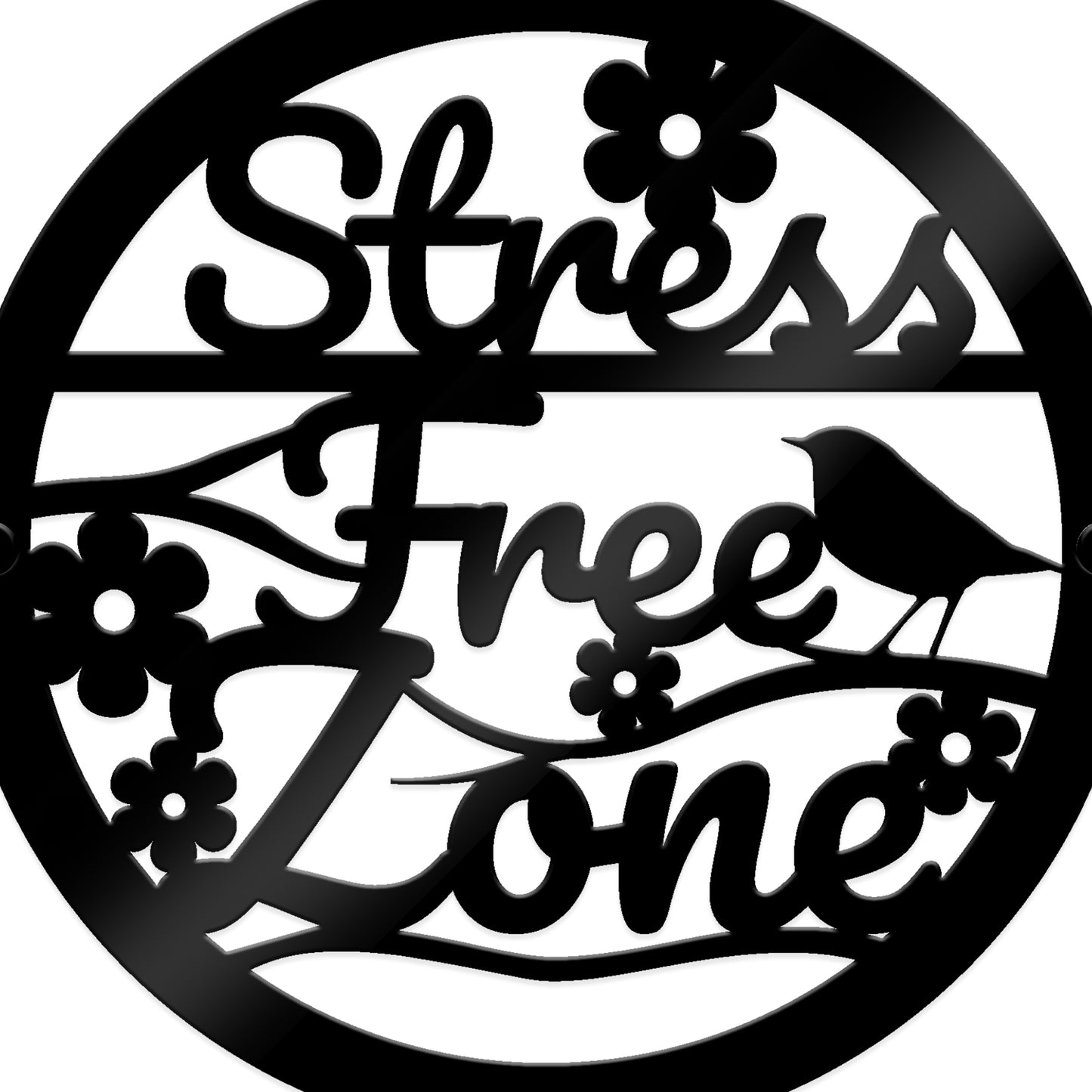 Garden Sign Stress Free Zone Outdoor Garden Shed 35x35cm