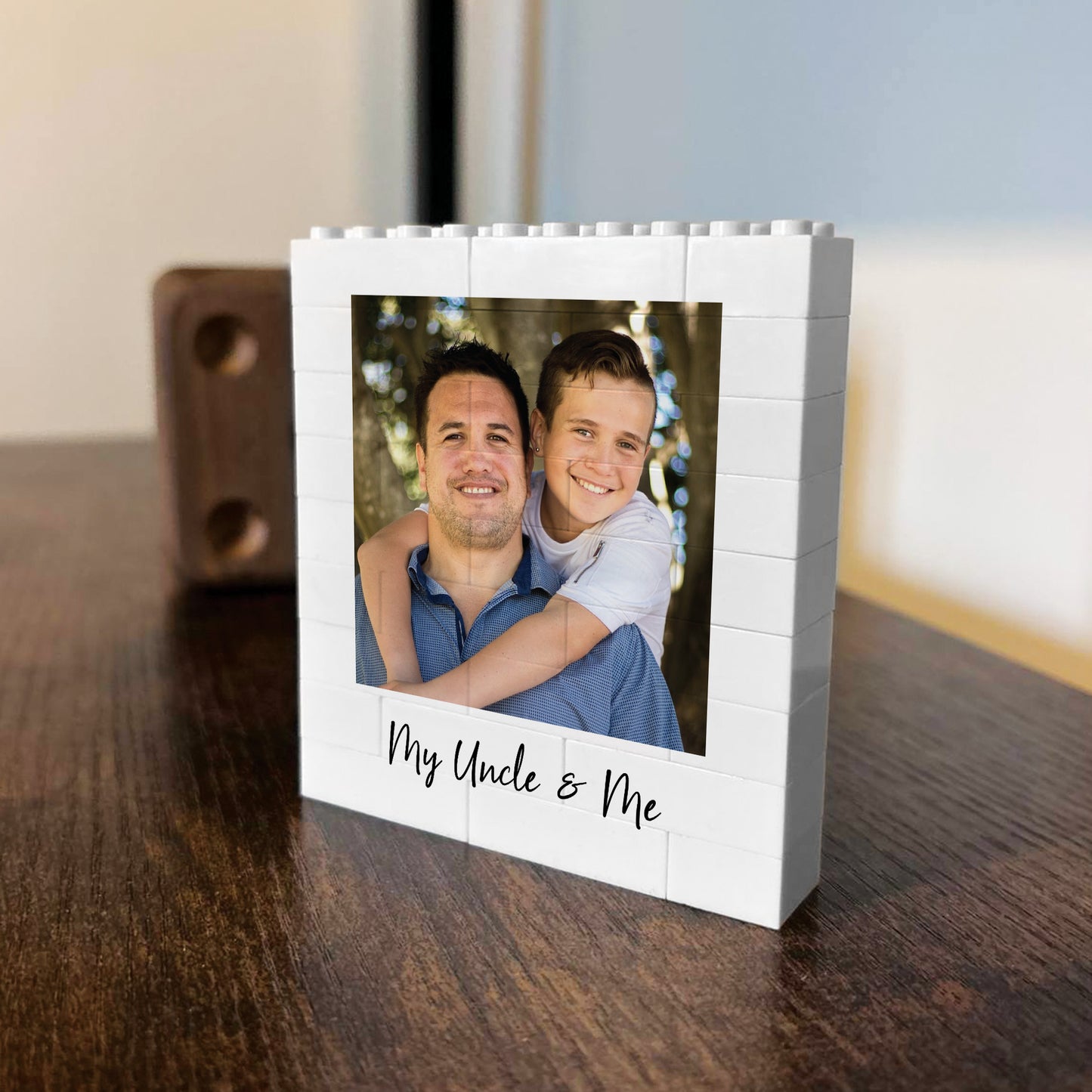 Personalised Uncle & Me Brick Photo Block Gift for Uncle