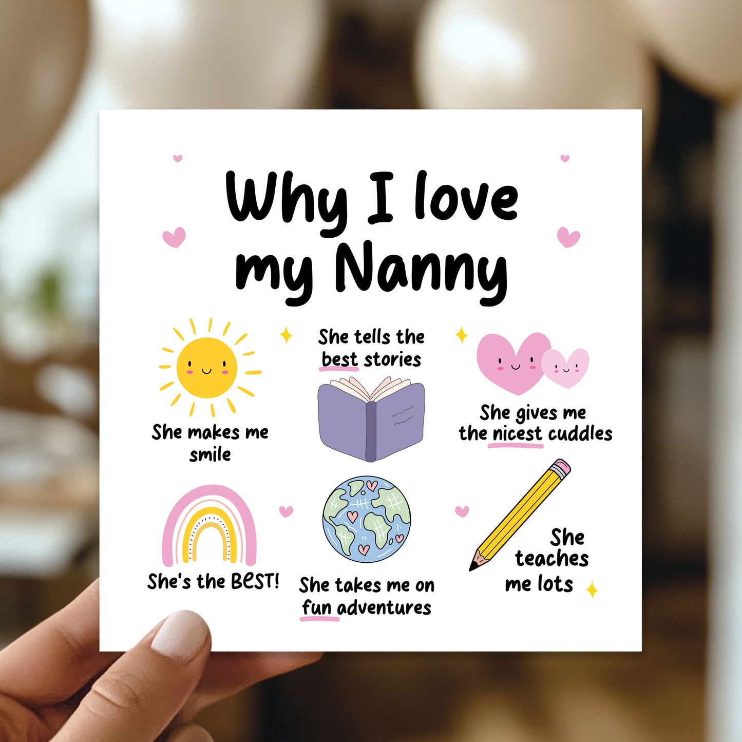 Nanny Card Why I Love Nanny Card Birthday Card for Nanny