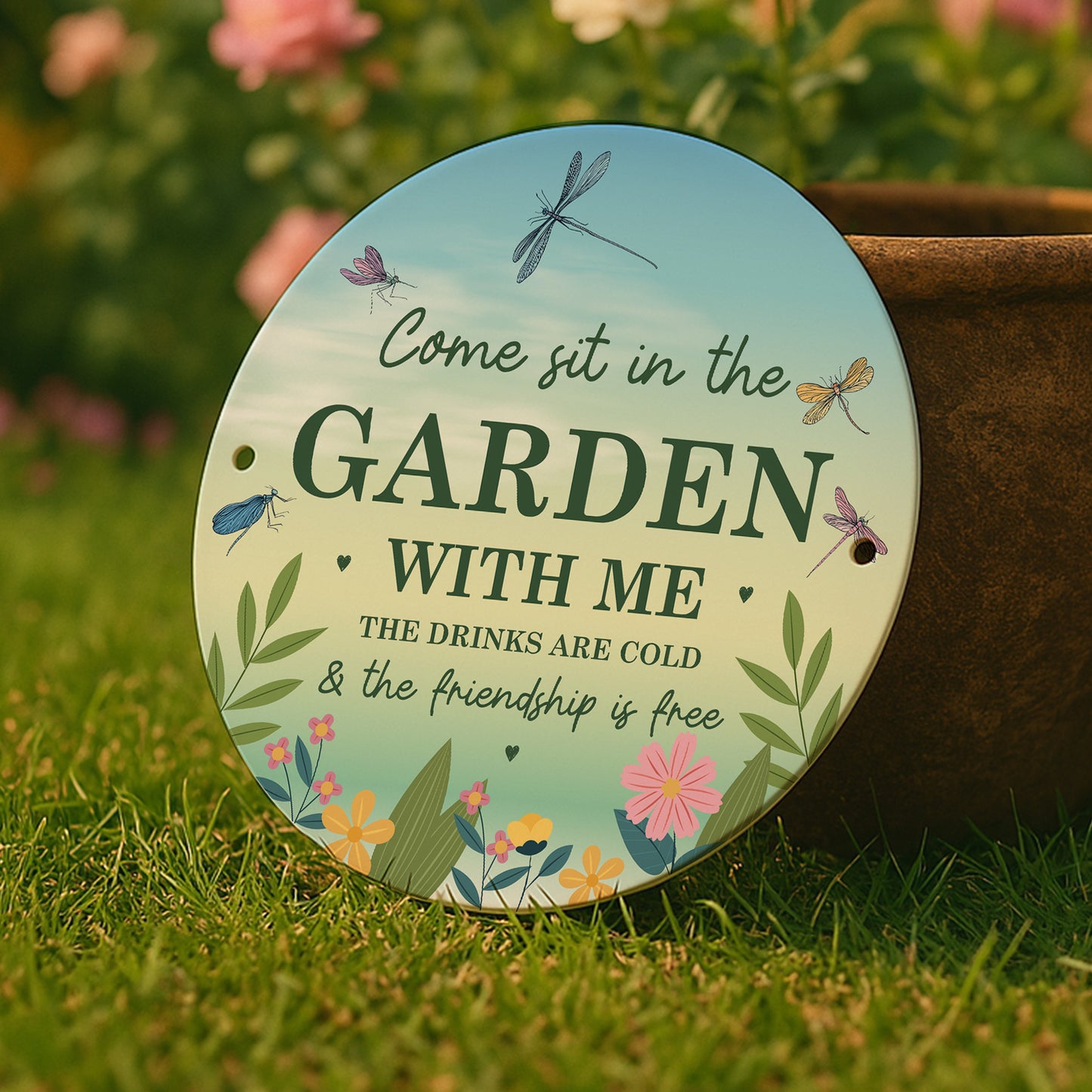 Garden Sign For Outside Acrylic Come Sit In The Garden Plaque