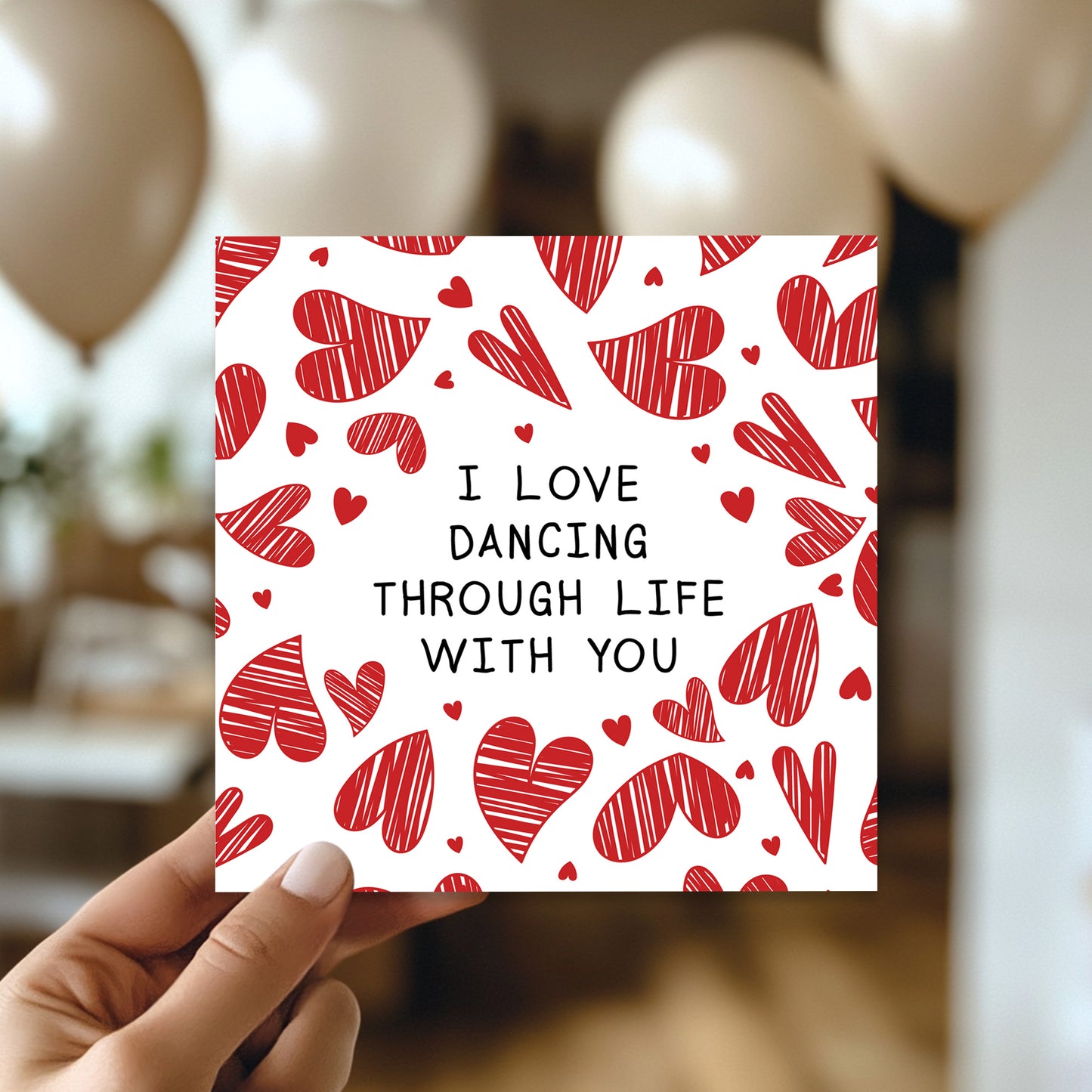 Valentines Day Card, I Love Dancing Through Life With You