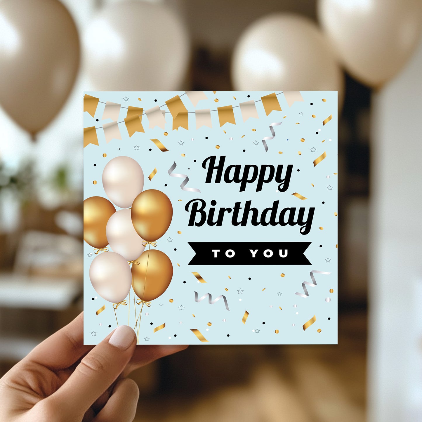 Birthday Card For Men Women Happy Birthday 14.5x14.5cm Card