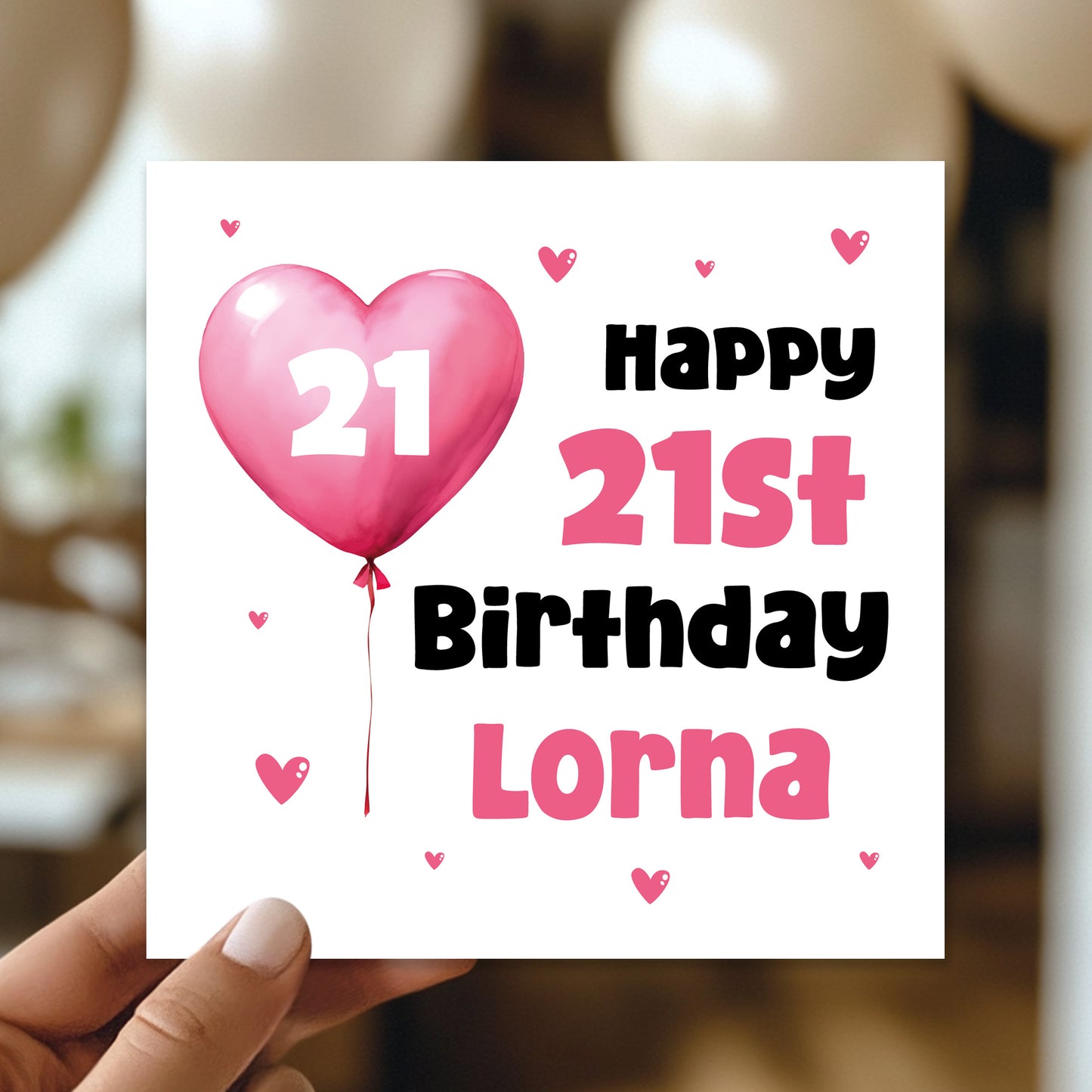 21st Birthday Card For Girls Personalised 21st Birthday Card