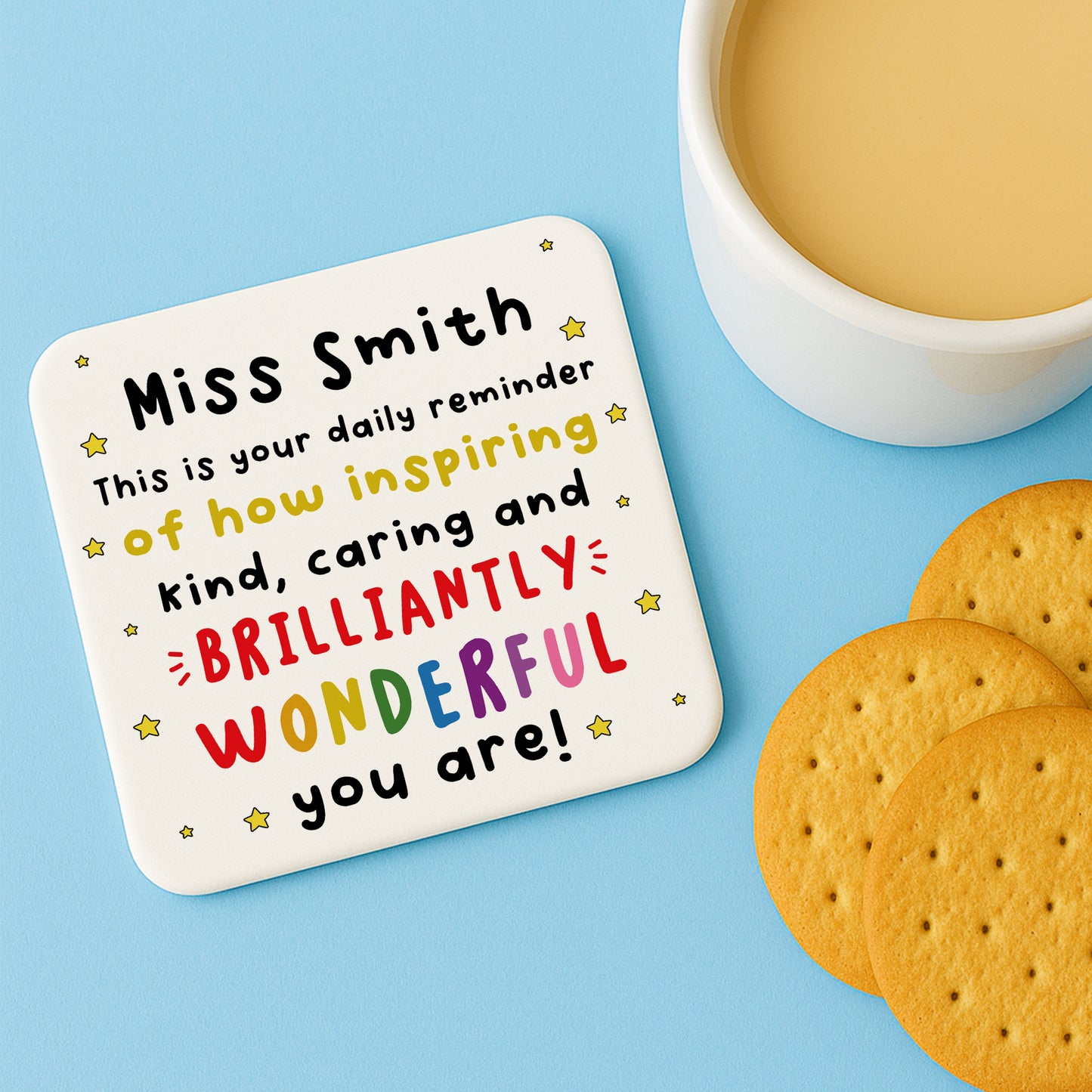 PERSONALISED Teacher Coaster Brilliantly Wonderful Teacher
