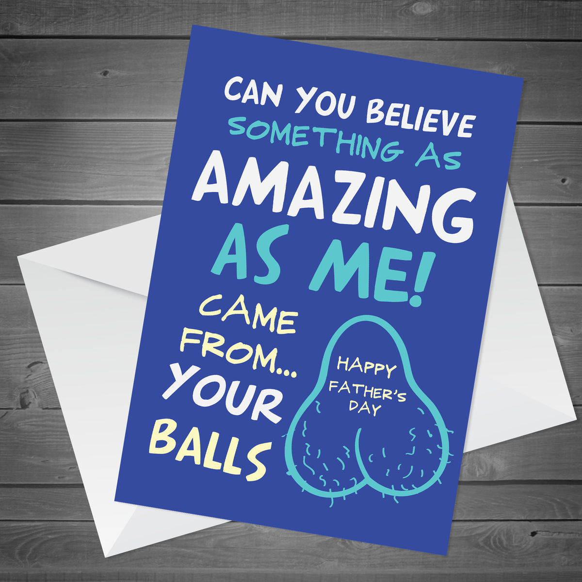 Funny Fathers Day Card and Wooden Heart Novelty Fathers Day Joke