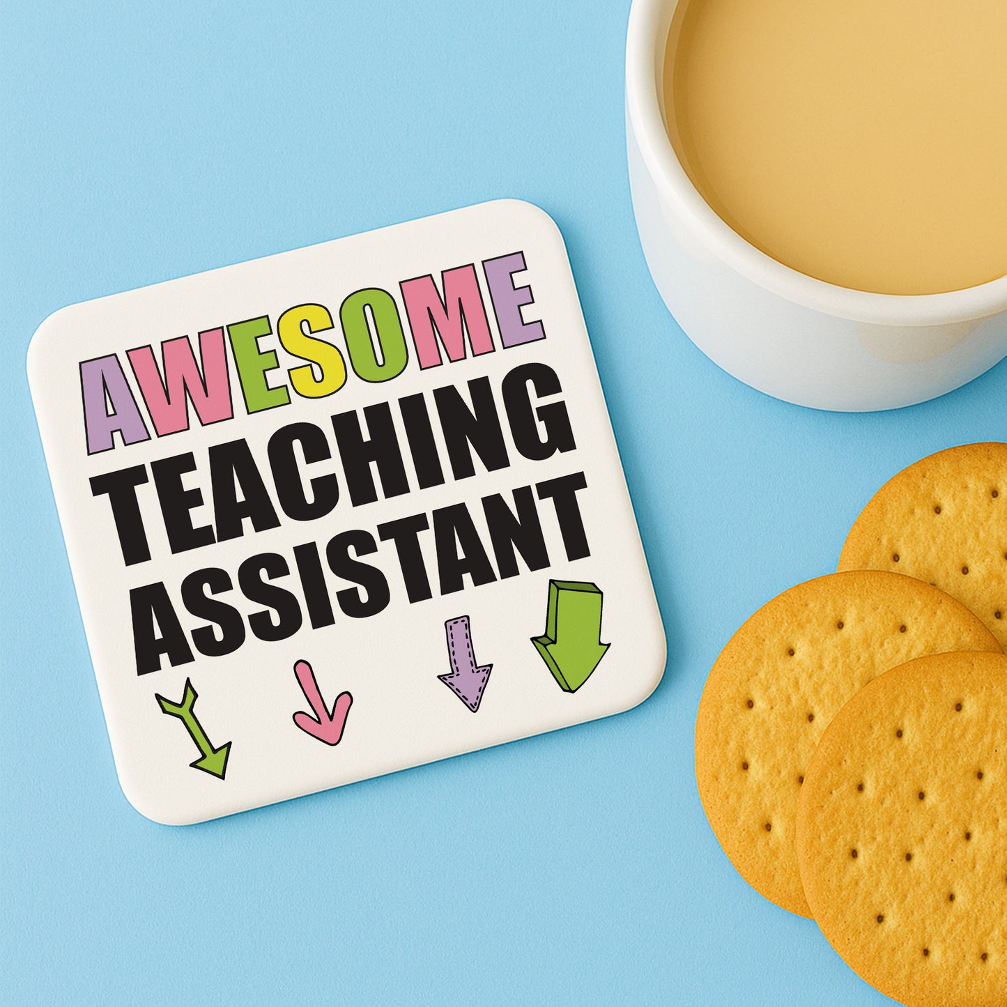 Gift For Teaching Assistant AWESOME TA Coaster Teacher Present