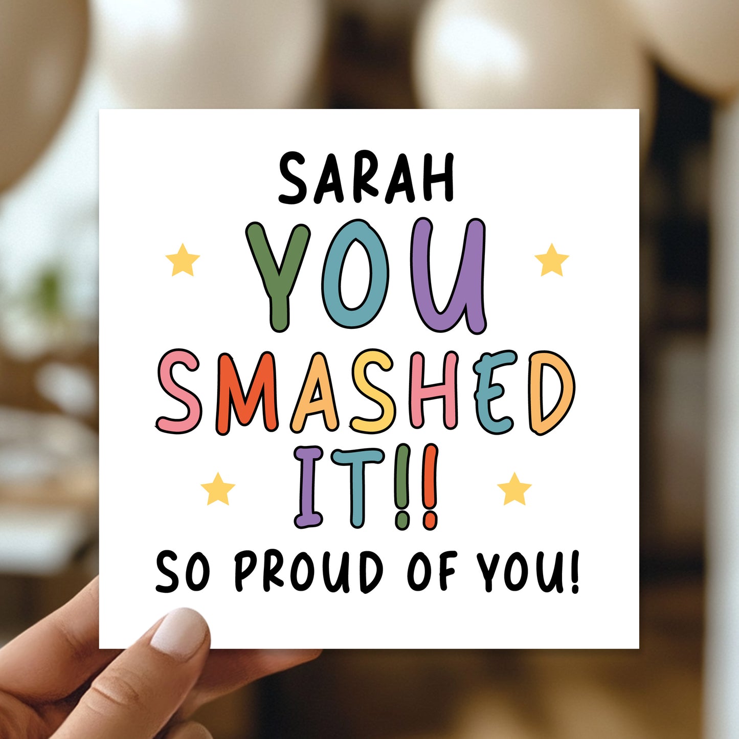 Personalised So Proud of You Card Passed GCSEs A-Levels Results