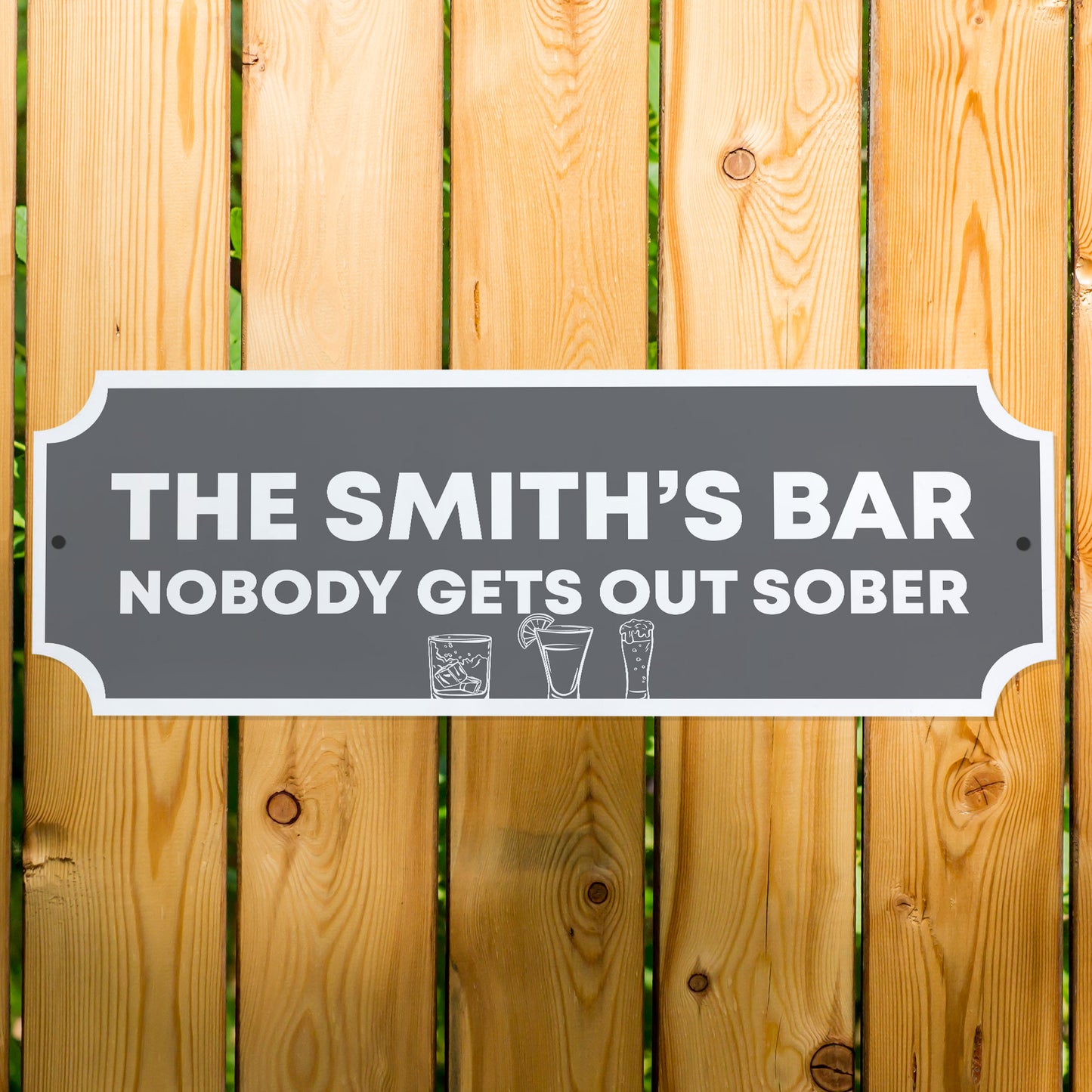 Bar Sign For Home Bar Funny Nobody Gets Out Sober For Man Cave