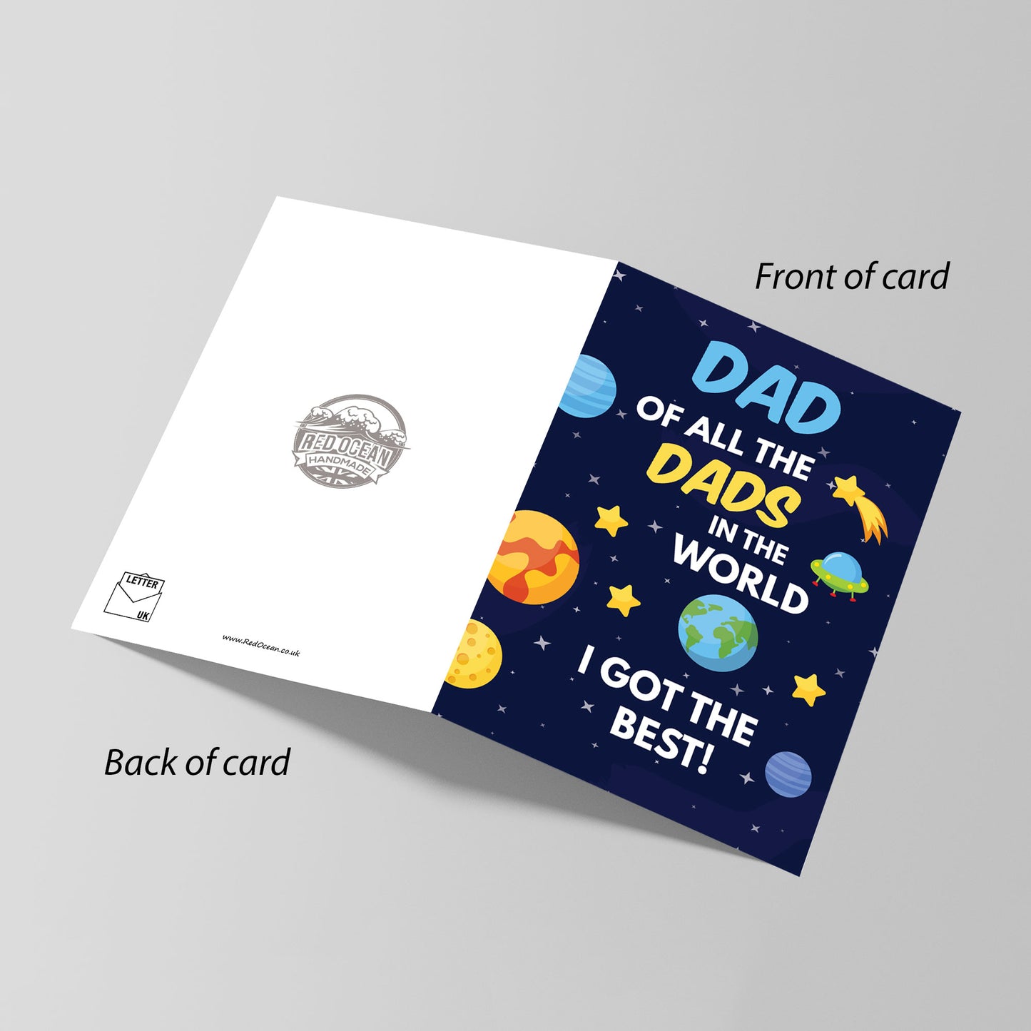 Fathers Day Card Space Theme Card Best Dad In The World Card